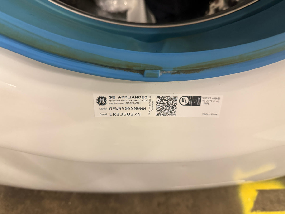 GE GFW550SSNWW 28" White Front Load Washer