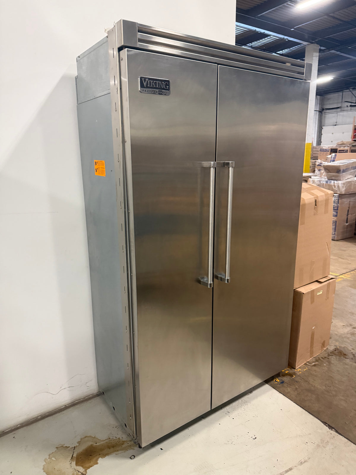 Commercial grade professional 48 inch side by side refrigerator with pro handles