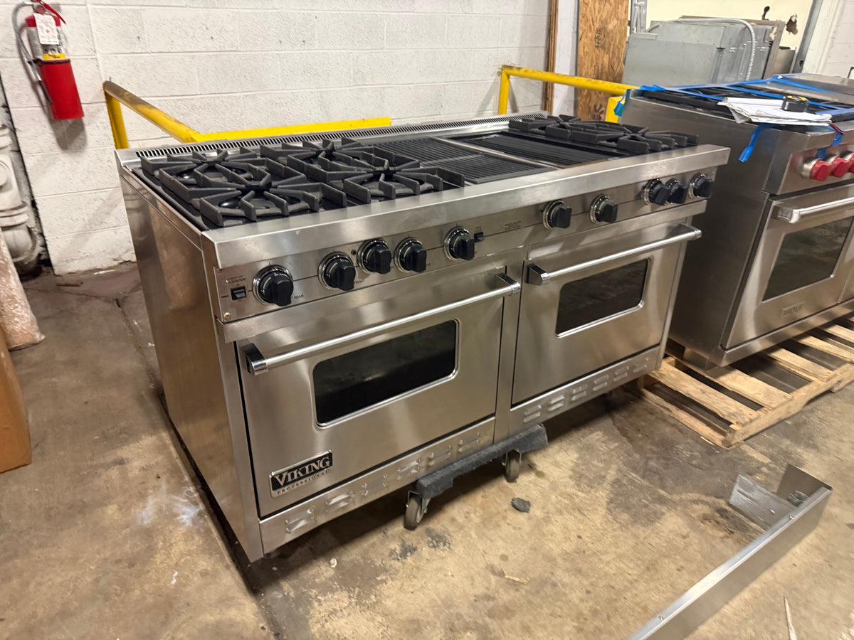 Viking 60 inch gas range with grill and griddle
