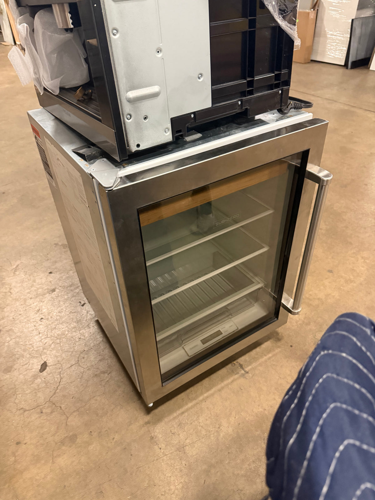 Sub Zero undercounter wine and beverage refrigerator