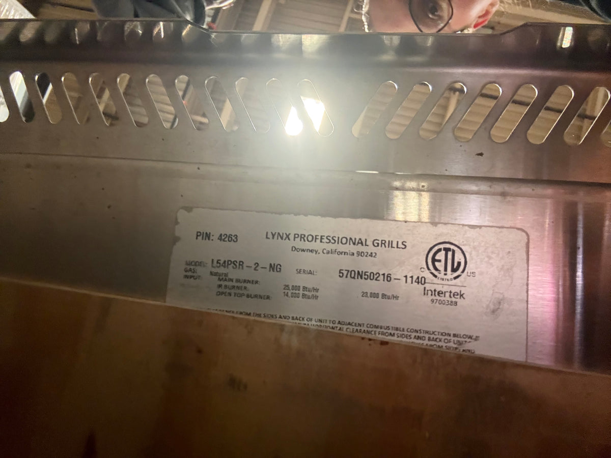 Lynx L54PSR-2-NG 54" Stainless Steel Built-In Natural Gas Grill