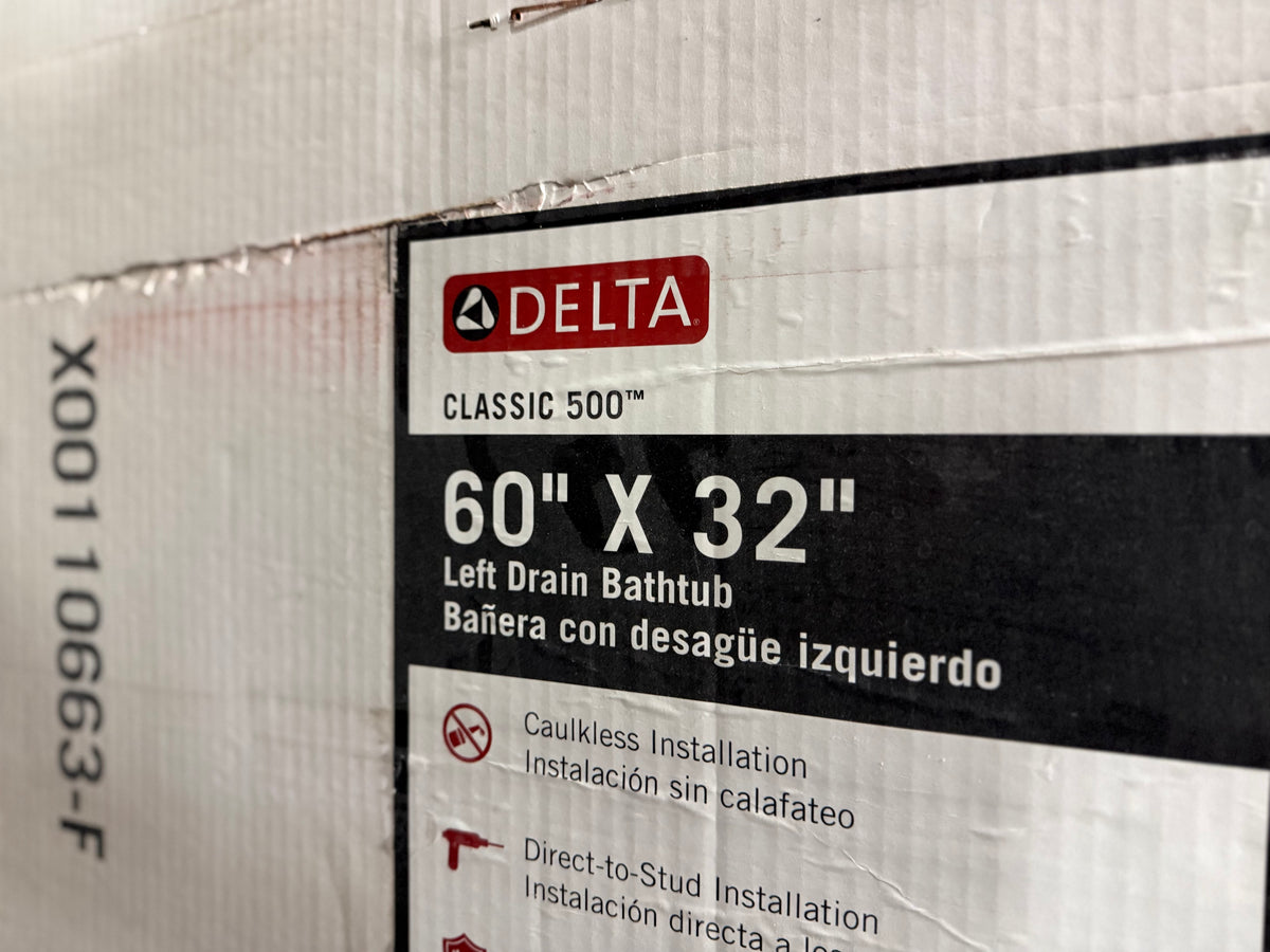 Delta Classic 500 High Gloss 60"x32" Bathtub (Left Drain)