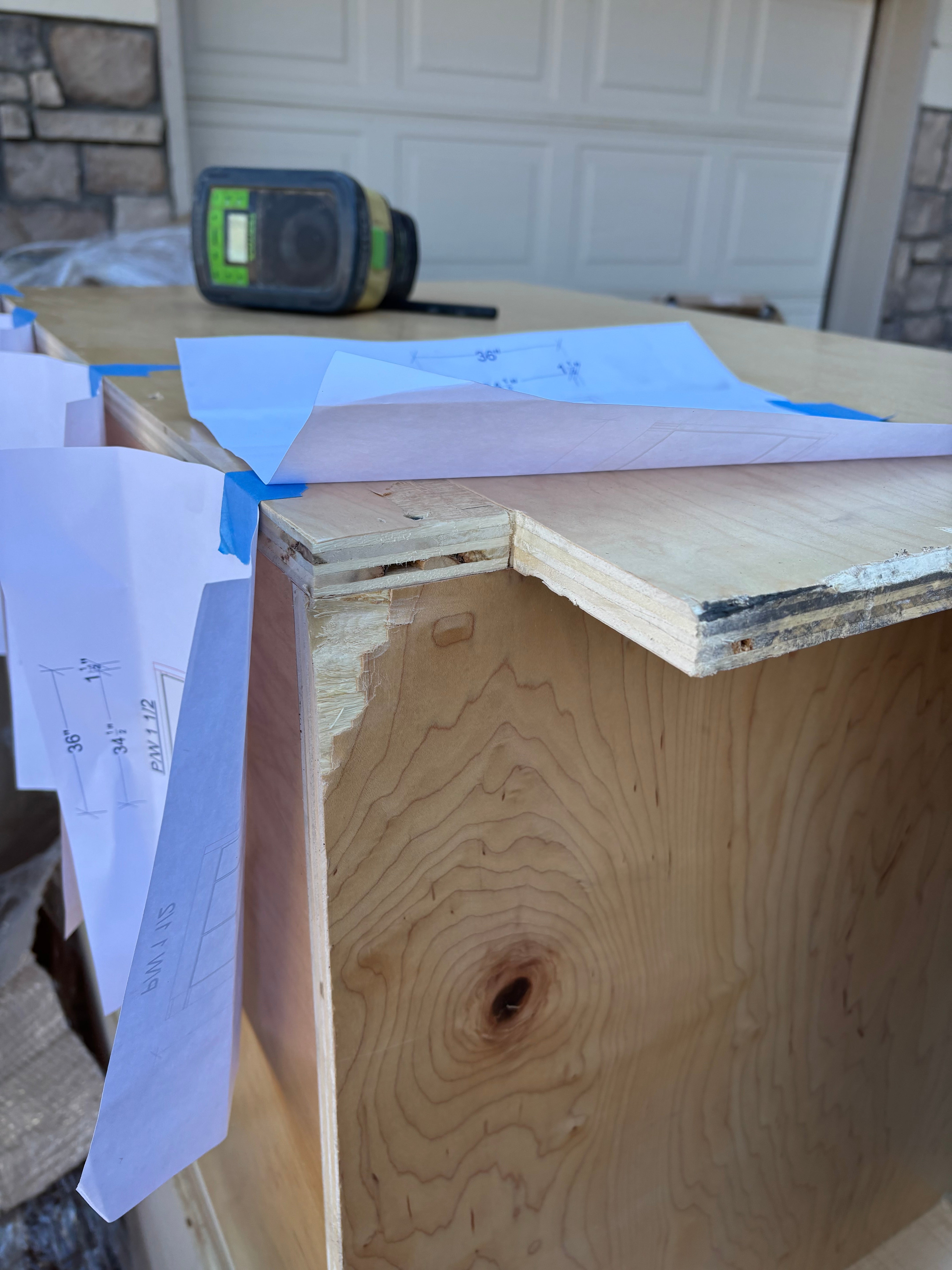 Custom Modern Light Grey Pantry with White Stone Countertops and Stainless Steel Sink