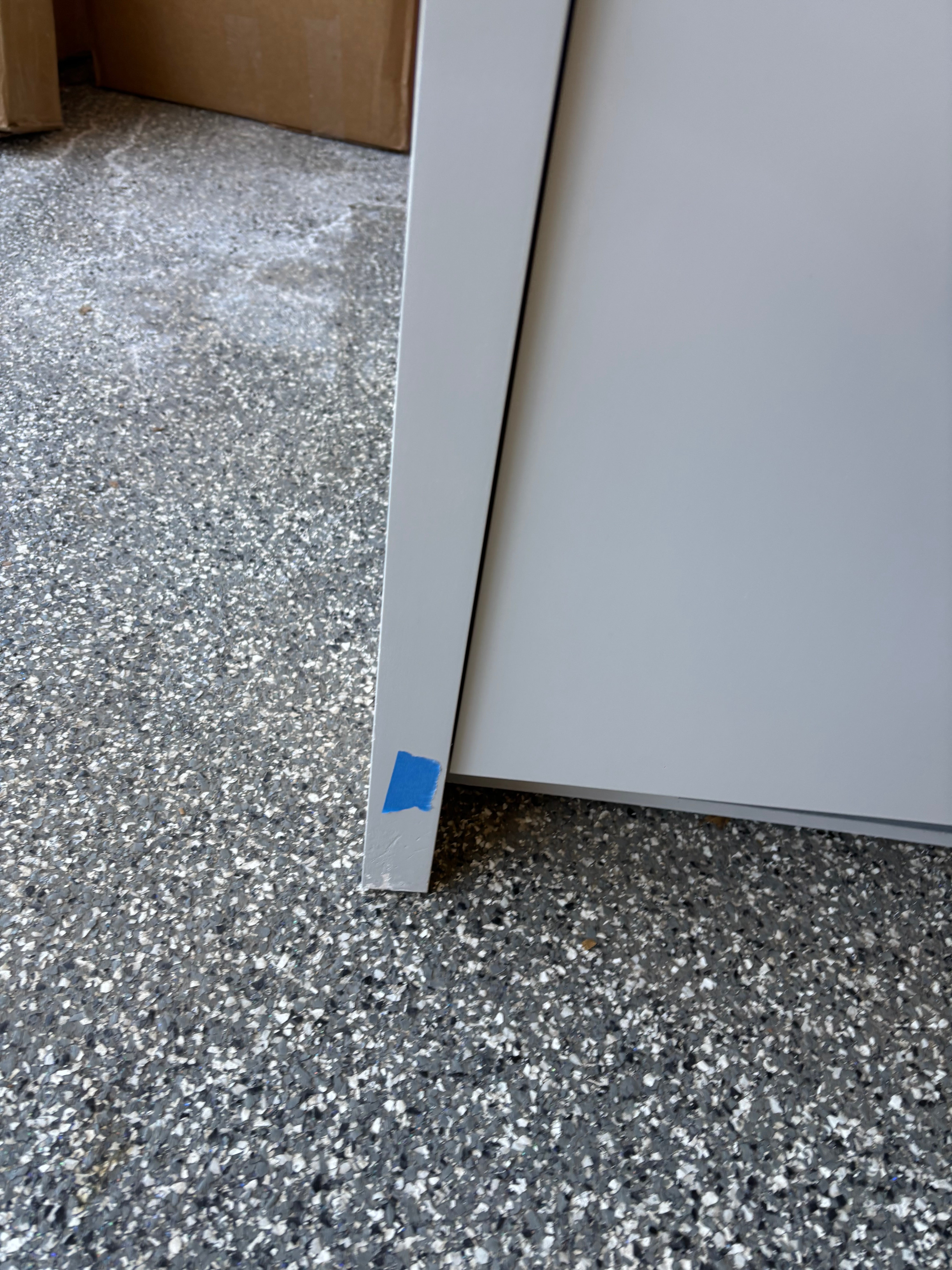Custom Modern Light Grey Pantry with White Stone Countertops and Stainless Steel Sink