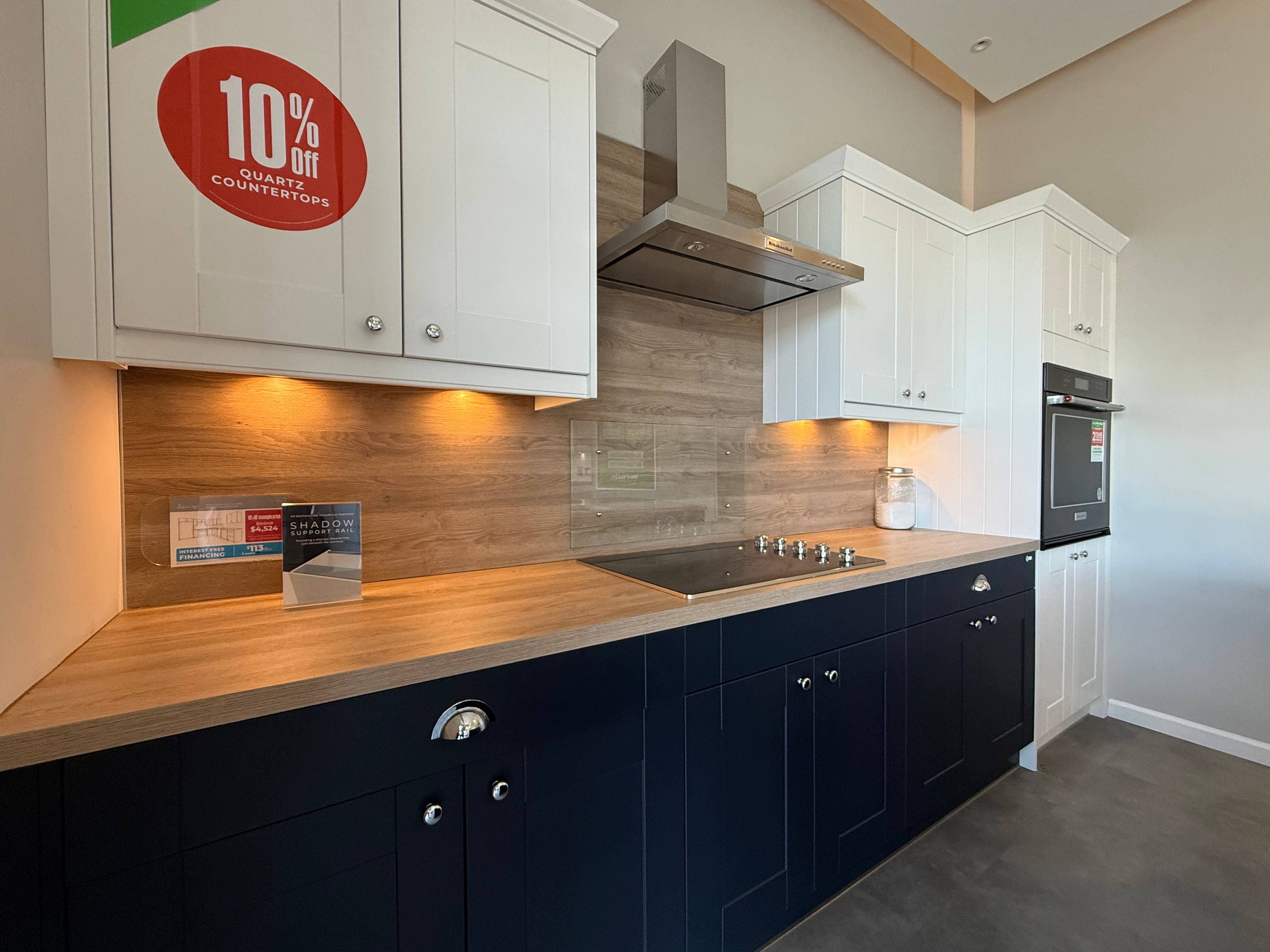 Wren Classic Shaker Matte White & Lava Gray Kitchen with Island