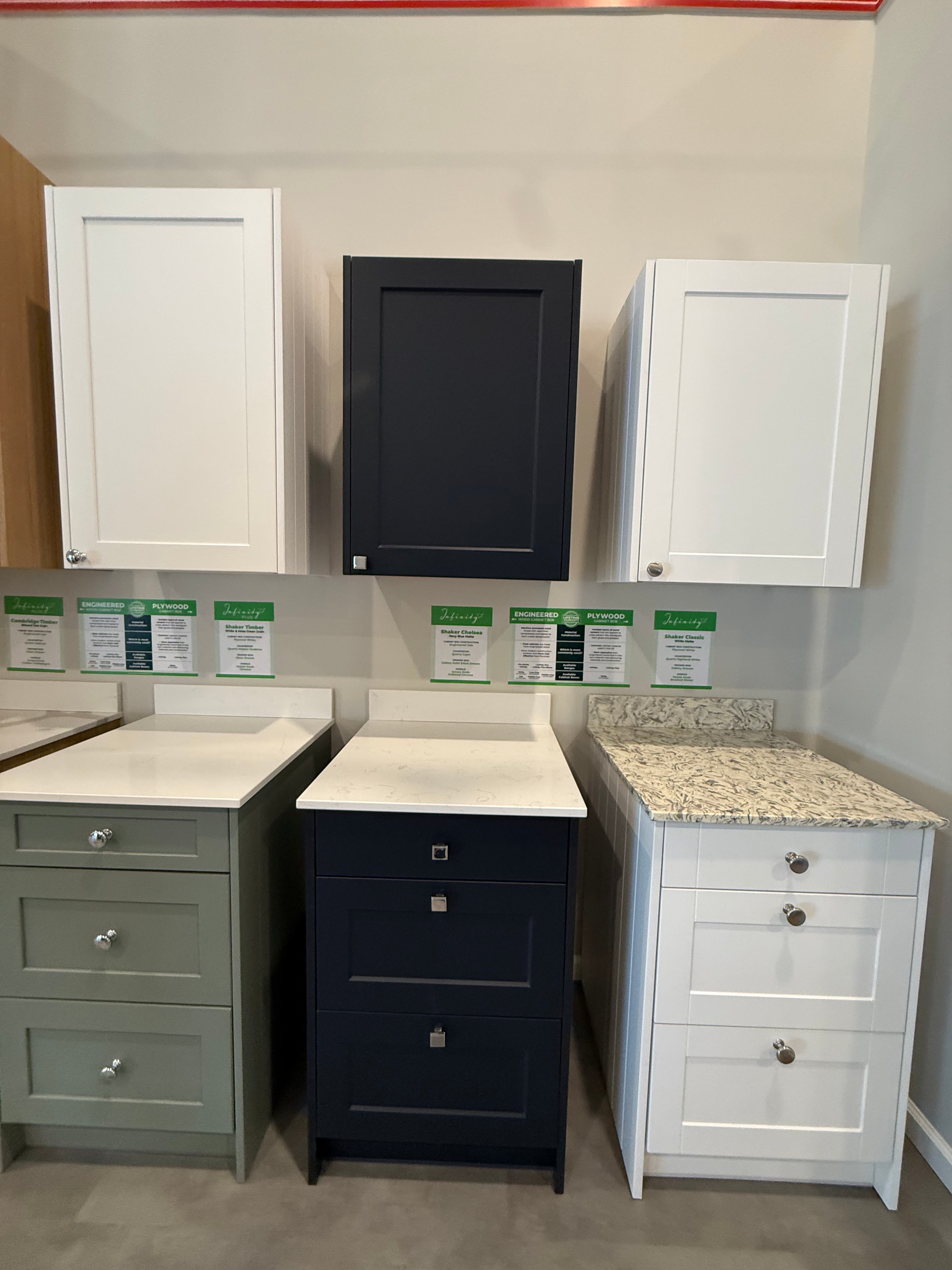Shaker Chelsea Navy Blue Matte Cabinets with Top