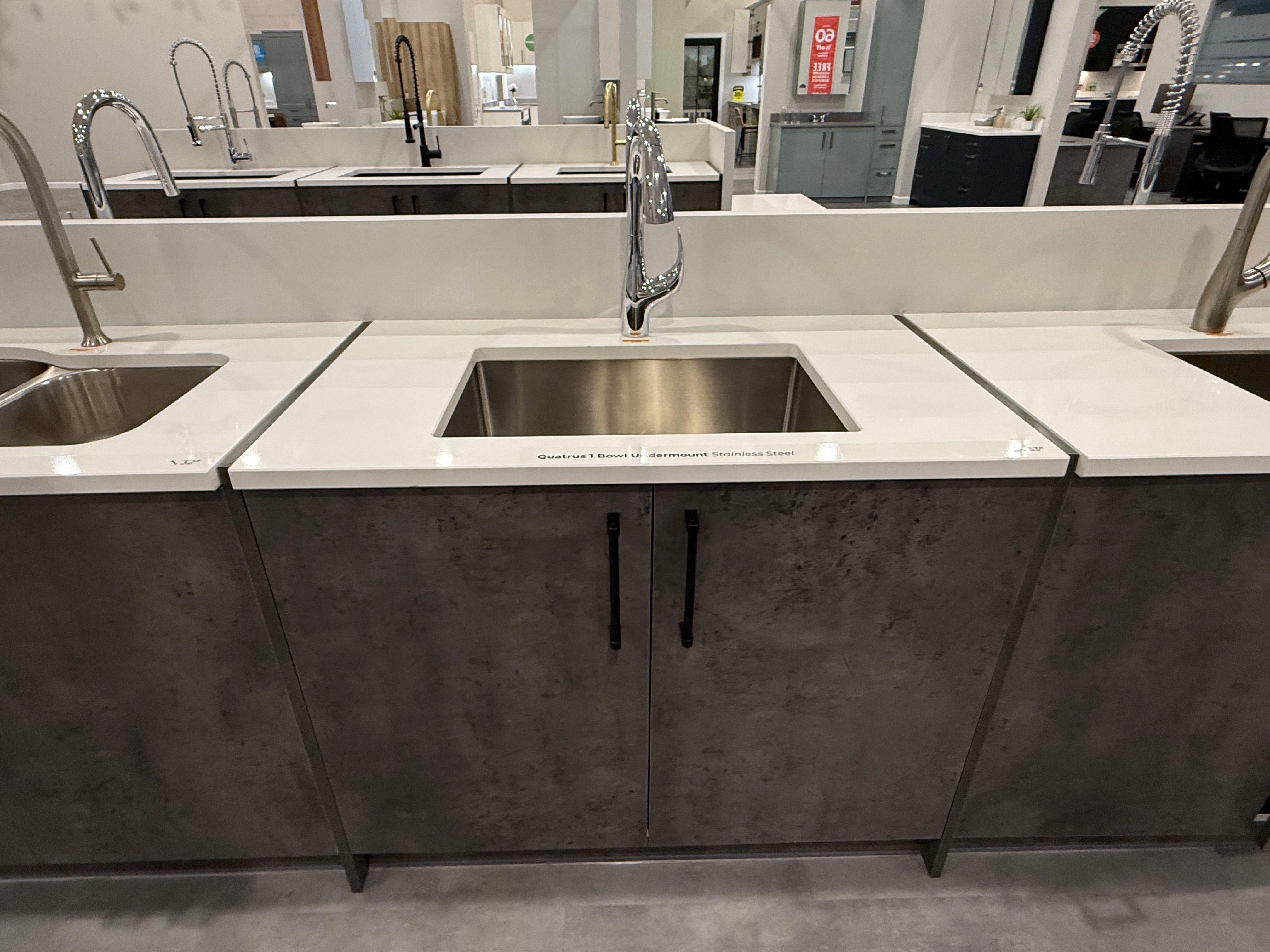 Single Basin Stainless Steel Sink & Polished Chrome Faucet with Cabinet