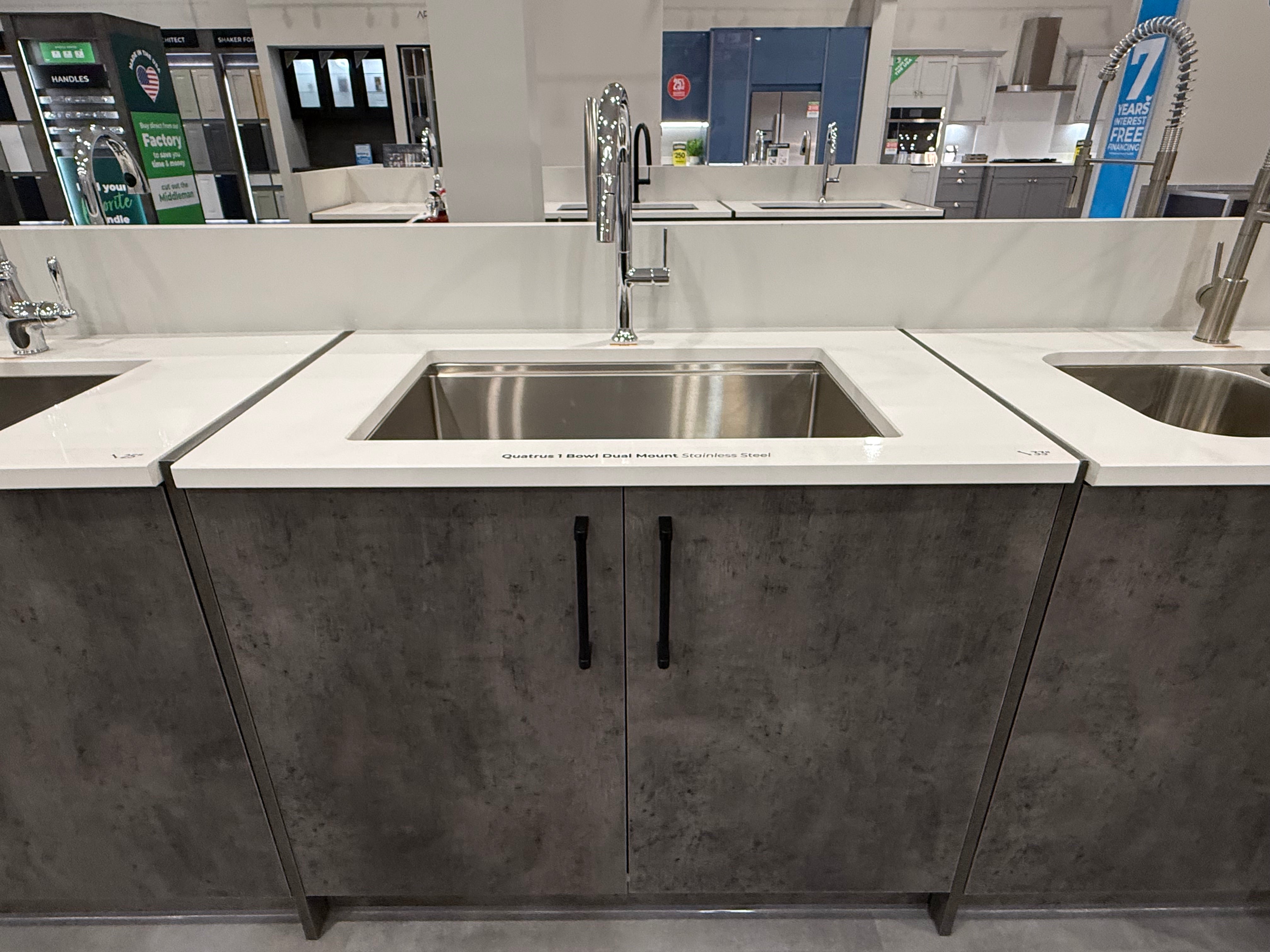 Single Basin Stainless Steel Sink & Polished Chrome Faucet with Cabinet