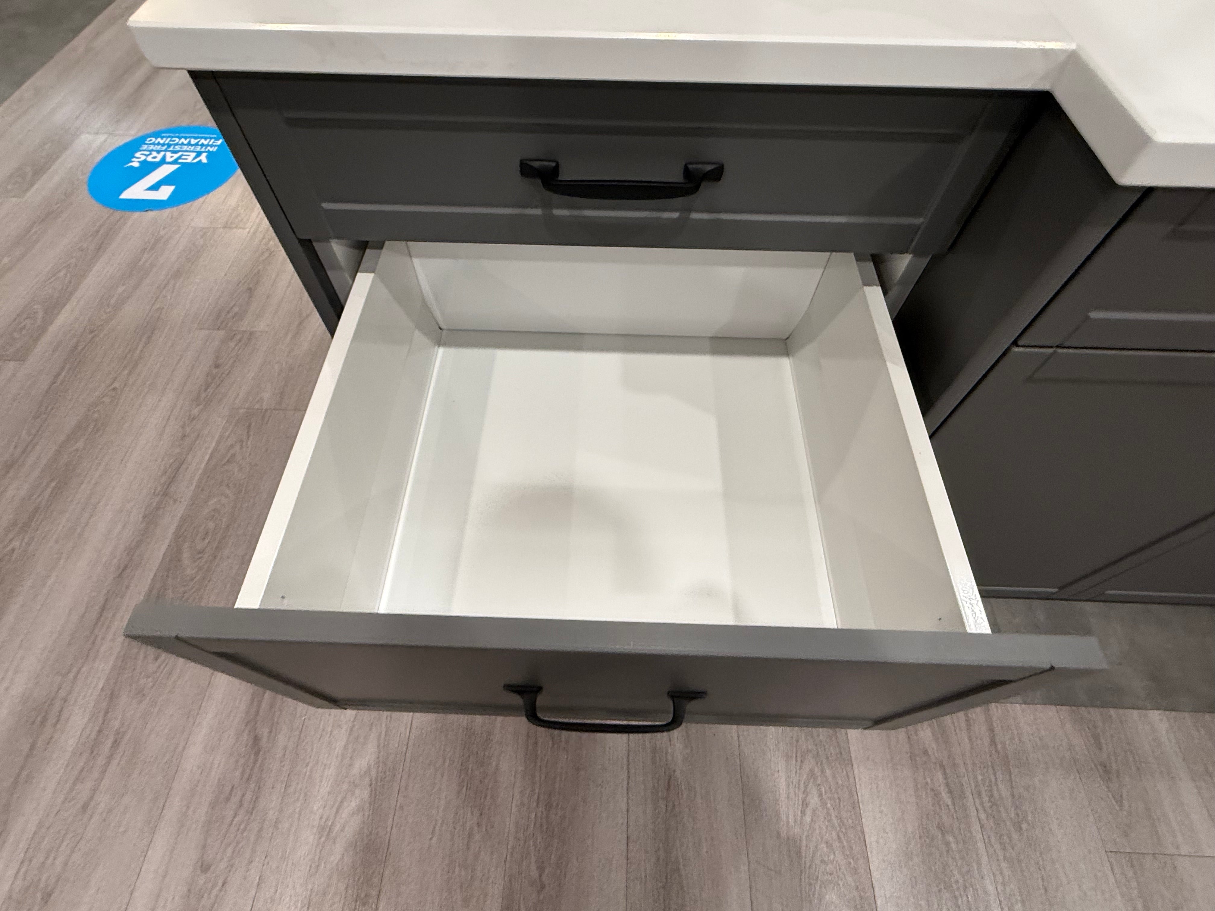 Grey Shaker Single Vanity with Mirror Cabinet