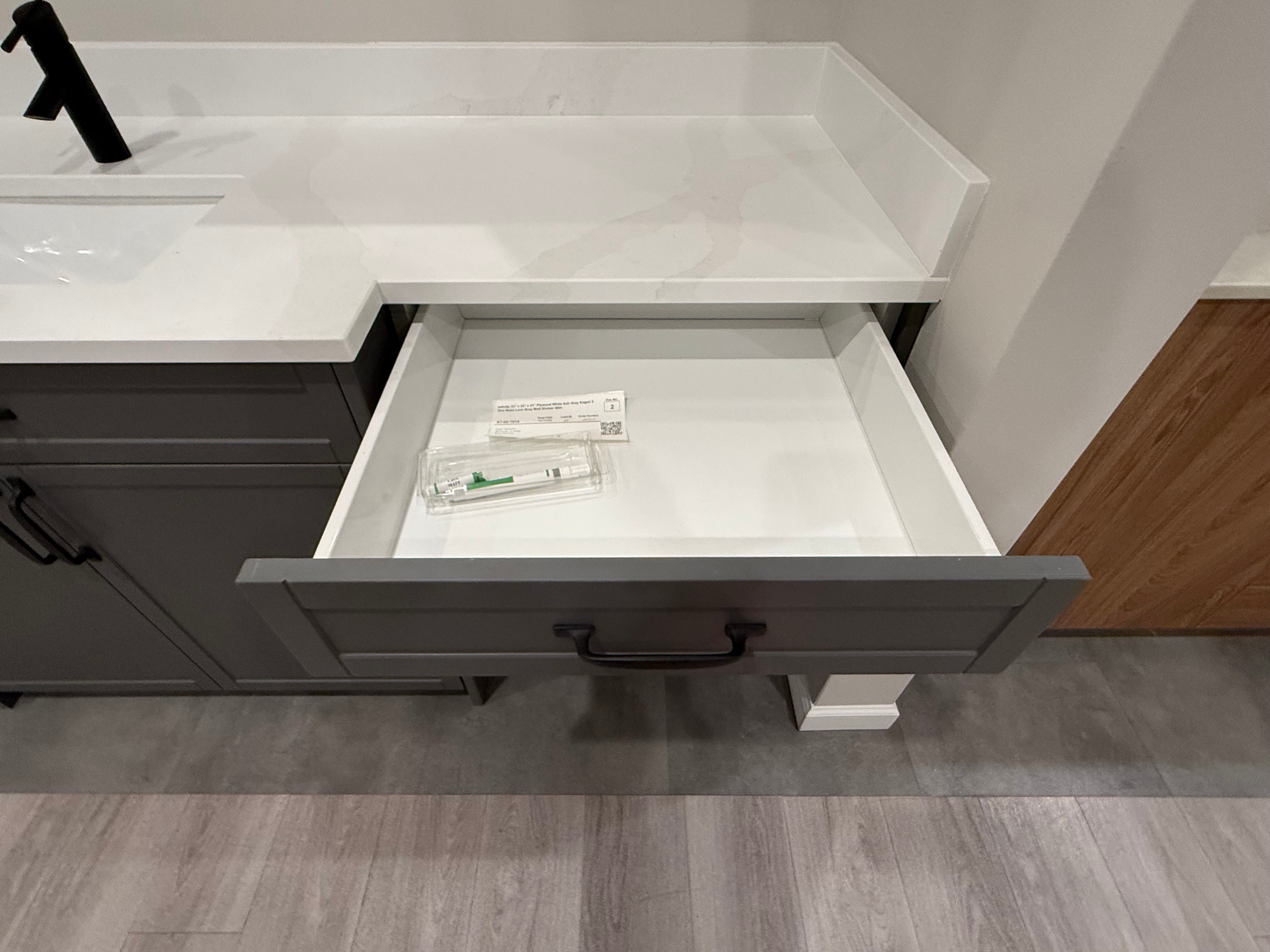 Grey Shaker Single Vanity with Mirror Cabinet