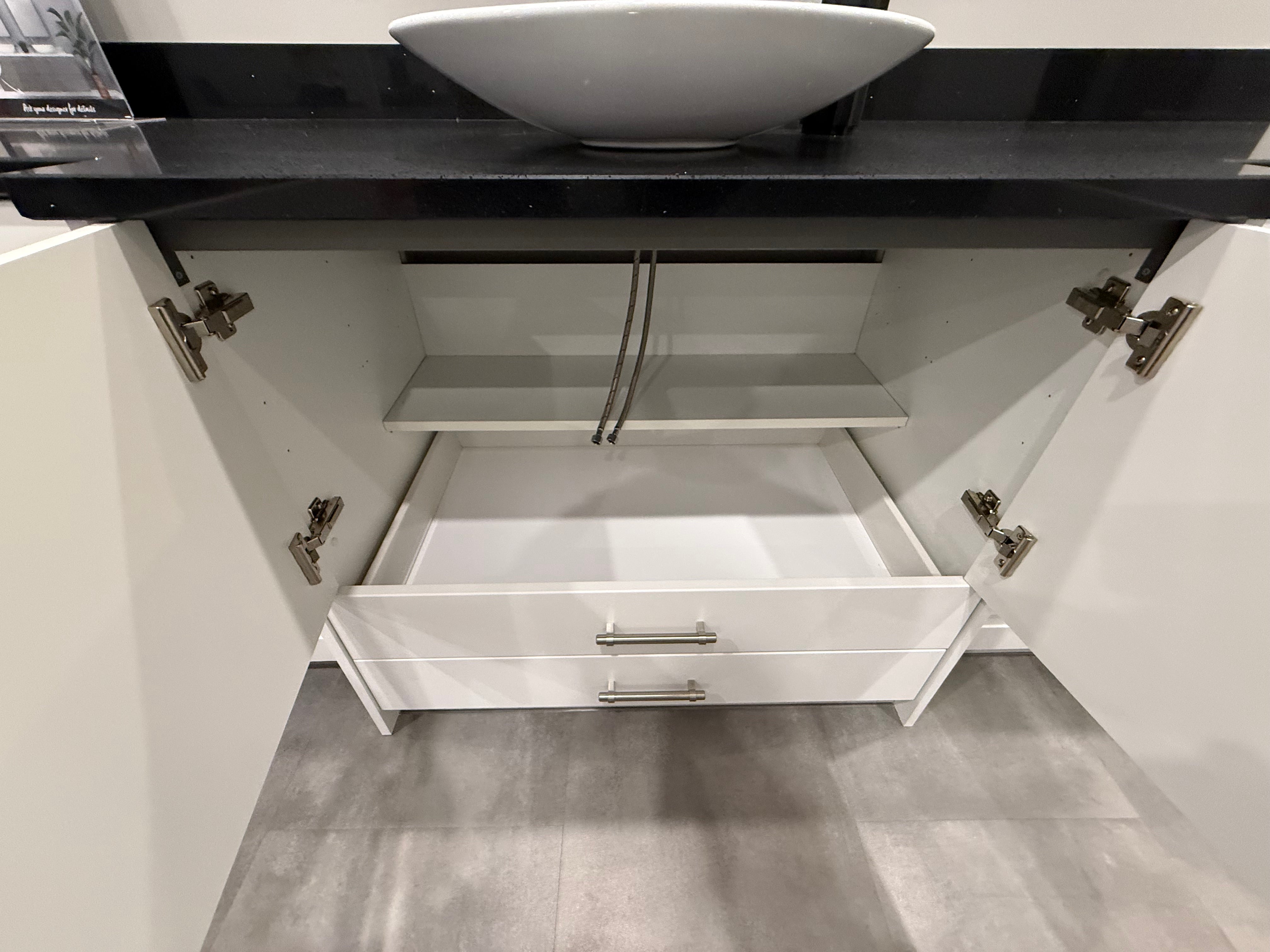 White Shaker Single Vanity with Mirror