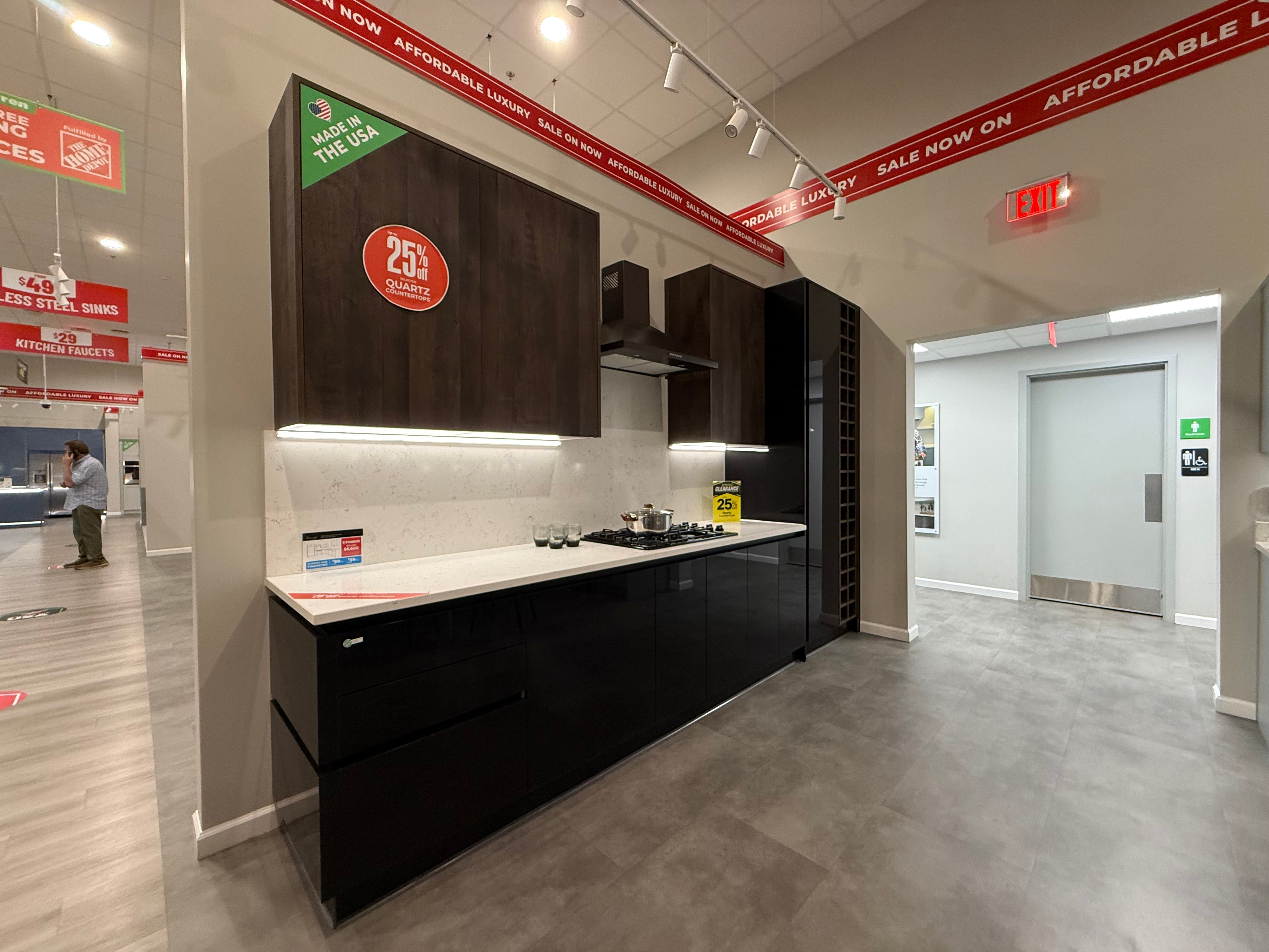 Wren Milano Elements Swiss Oak Matte & Ultra Nero Glass Pantry Wall