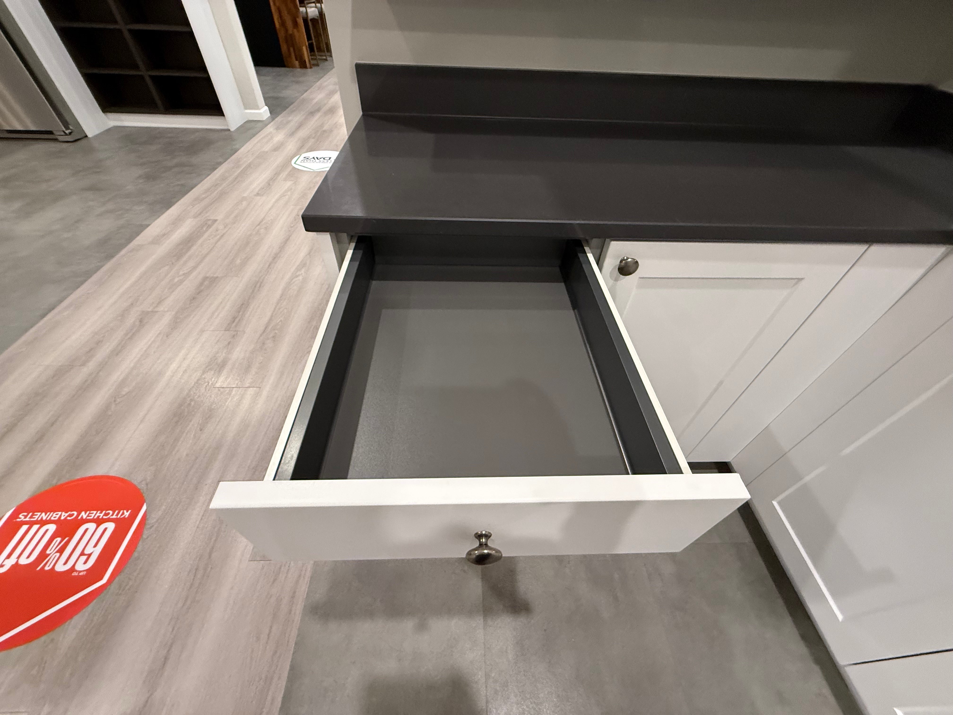 White Shaker Single Corner Vanity with Linen Cabinet