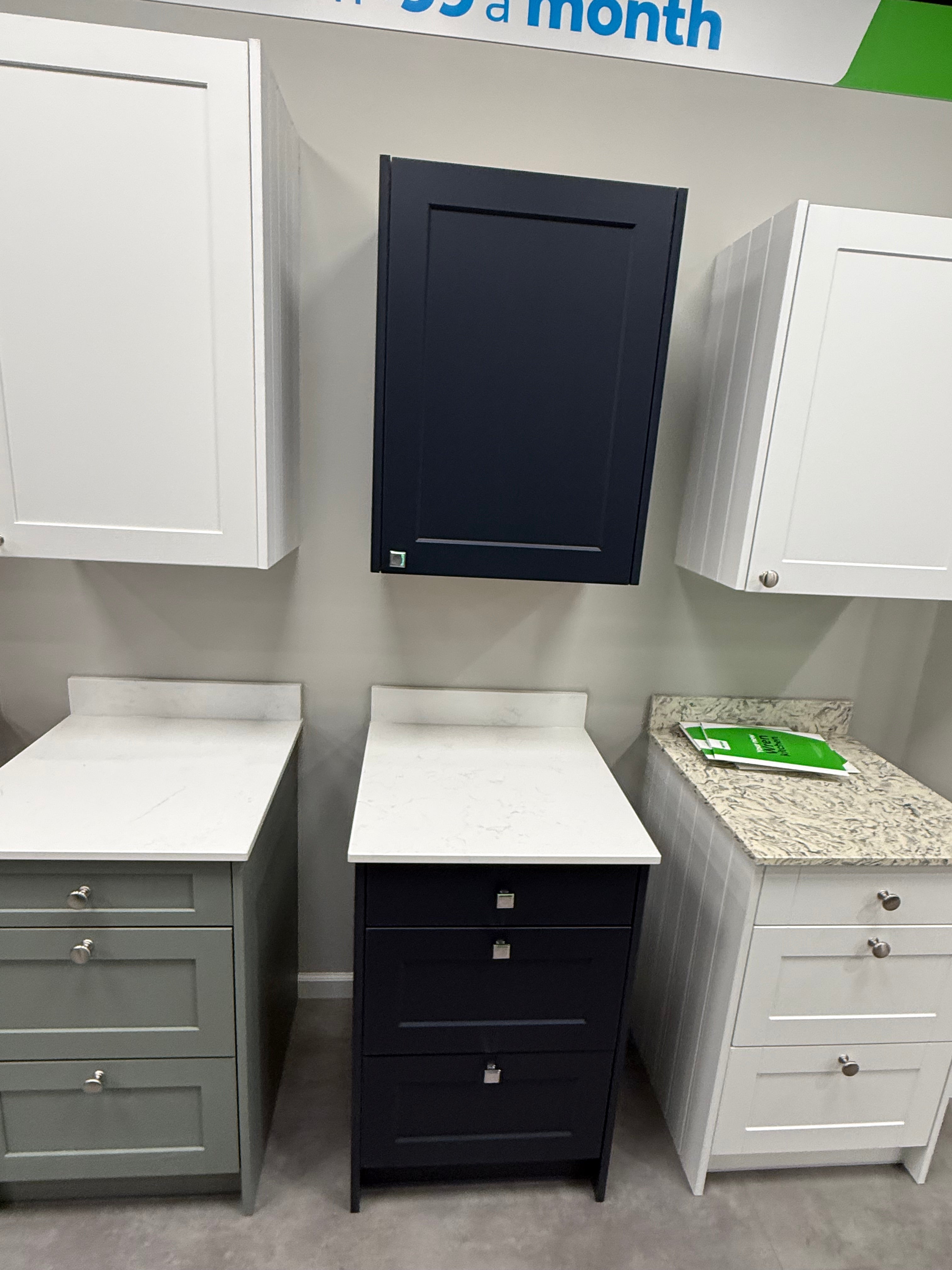 Shaker Chelsea Navy Blue Matte Base and Upper Cabinets