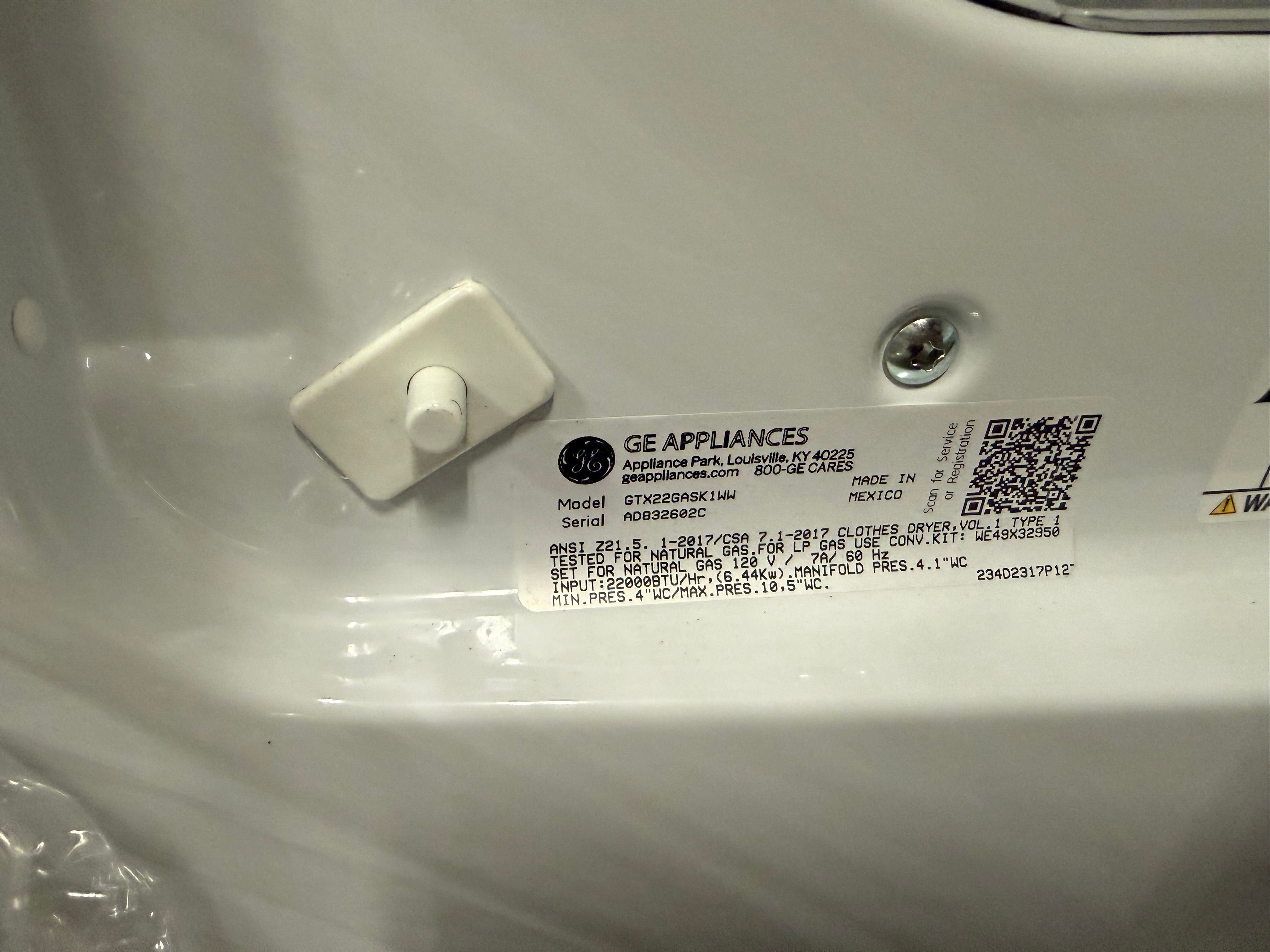 GE GTX22GASKWW 6.2 Cu. Ft. Long-Vent Gas Dryer – Aurora Circ
