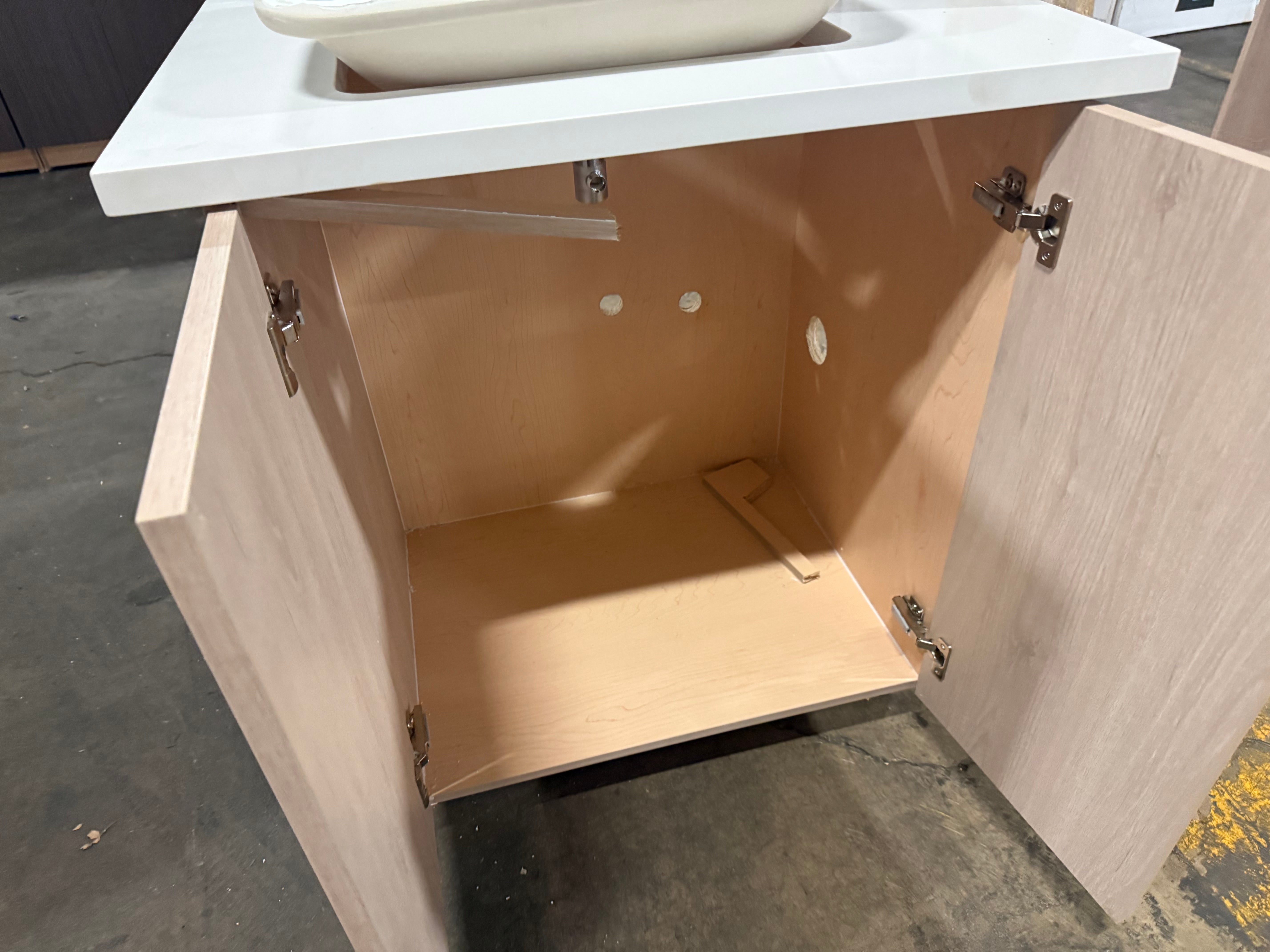 Cabico 27" Sandy Oak Wood Grain Laminate Single Vanity