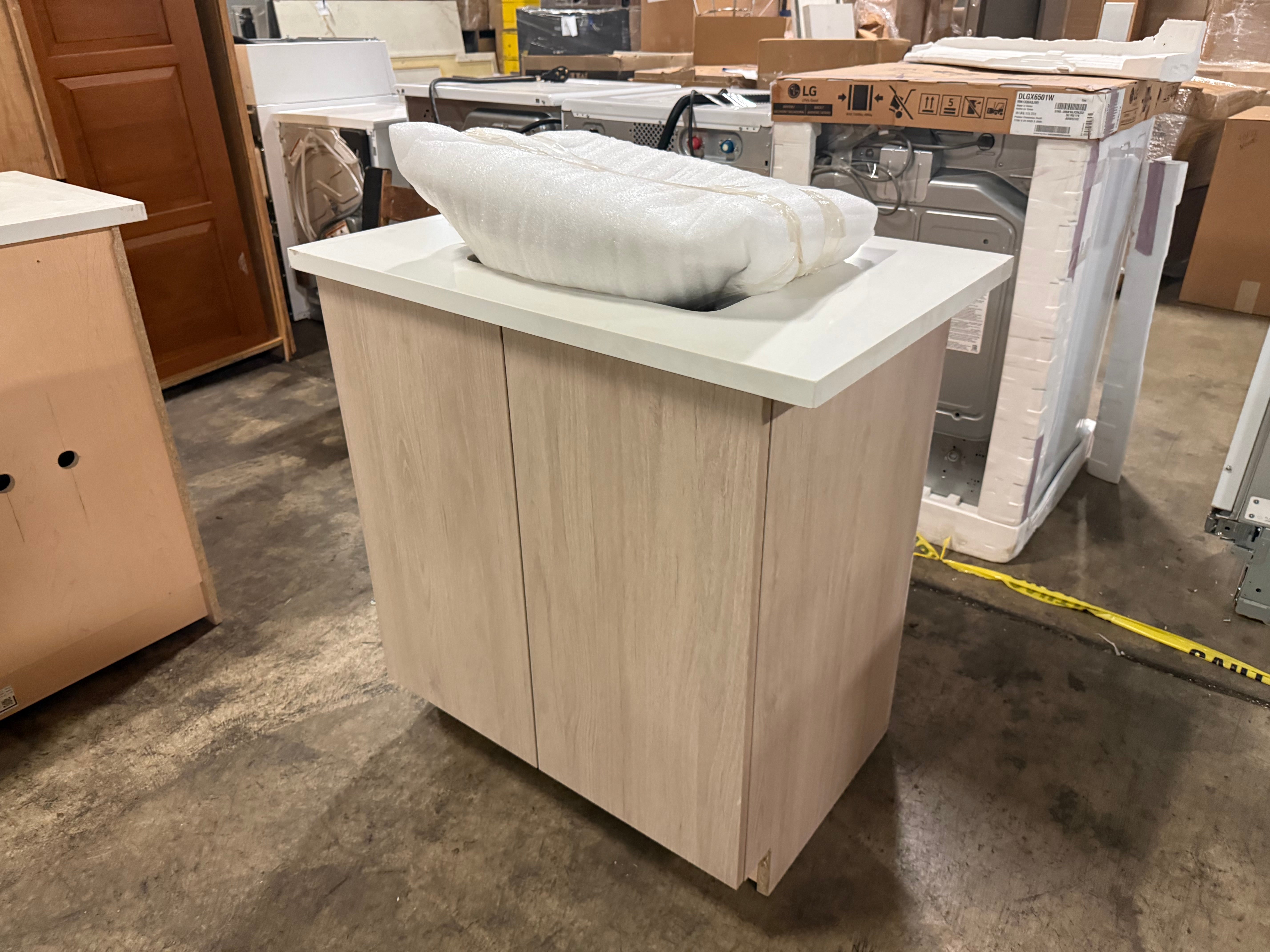 Cabico 30" Sandy Oak Wood Grain Laminate Single Vanity