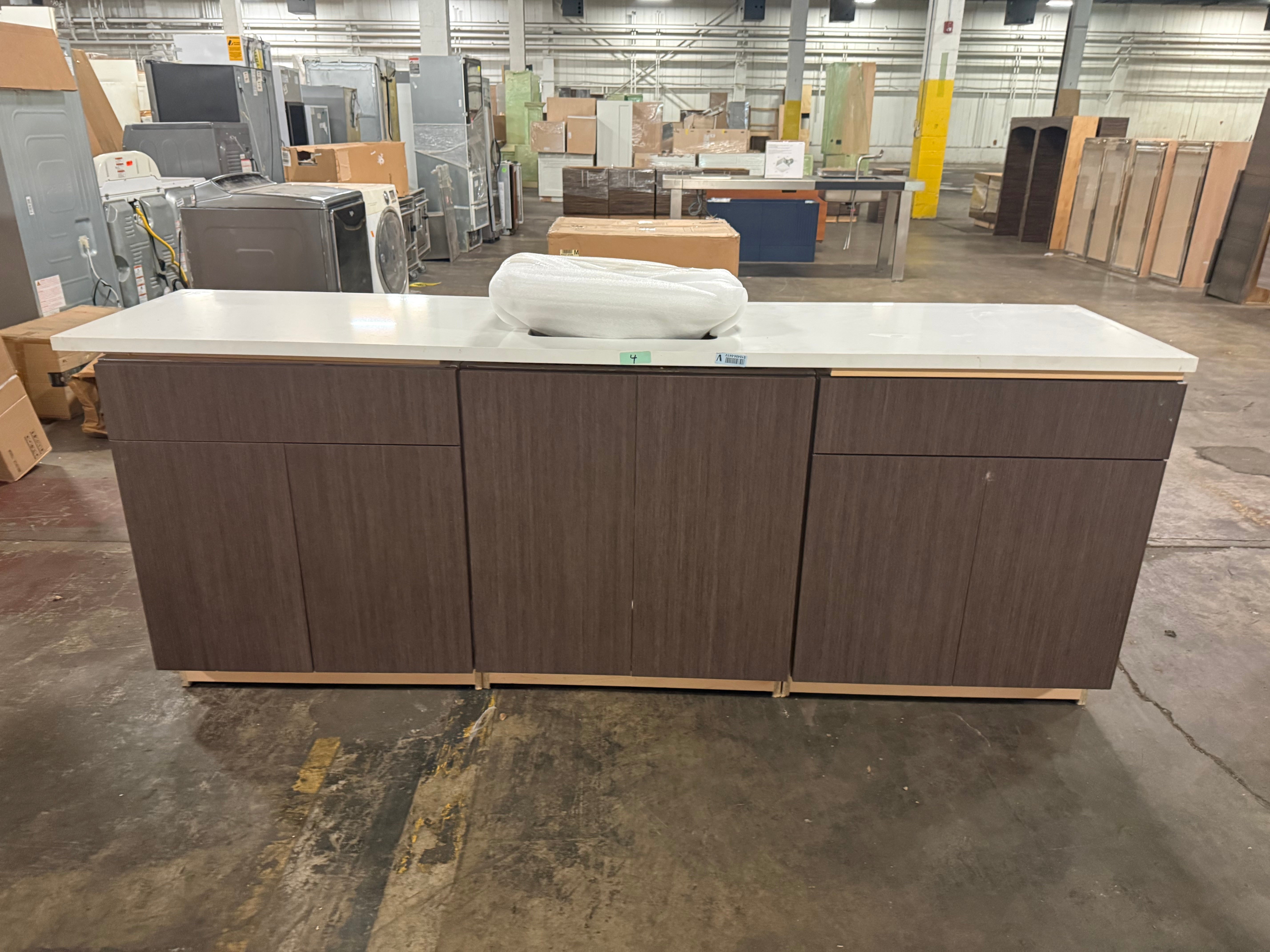 Premium organic modern 90 inch wood grain vanity for grand master baths
