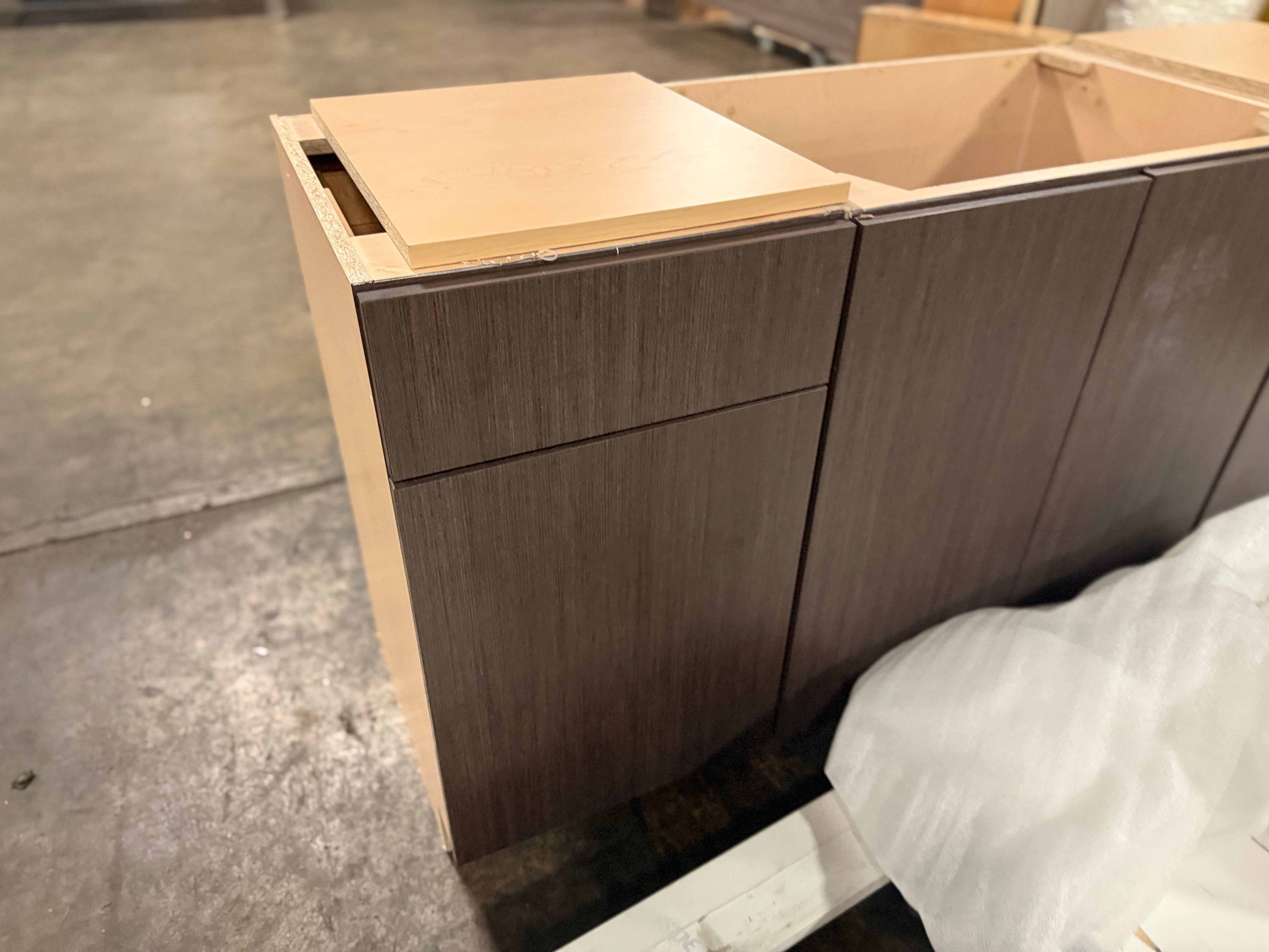 Cabico 100" Rich Oak Wood Grain Laminate Single Vanity