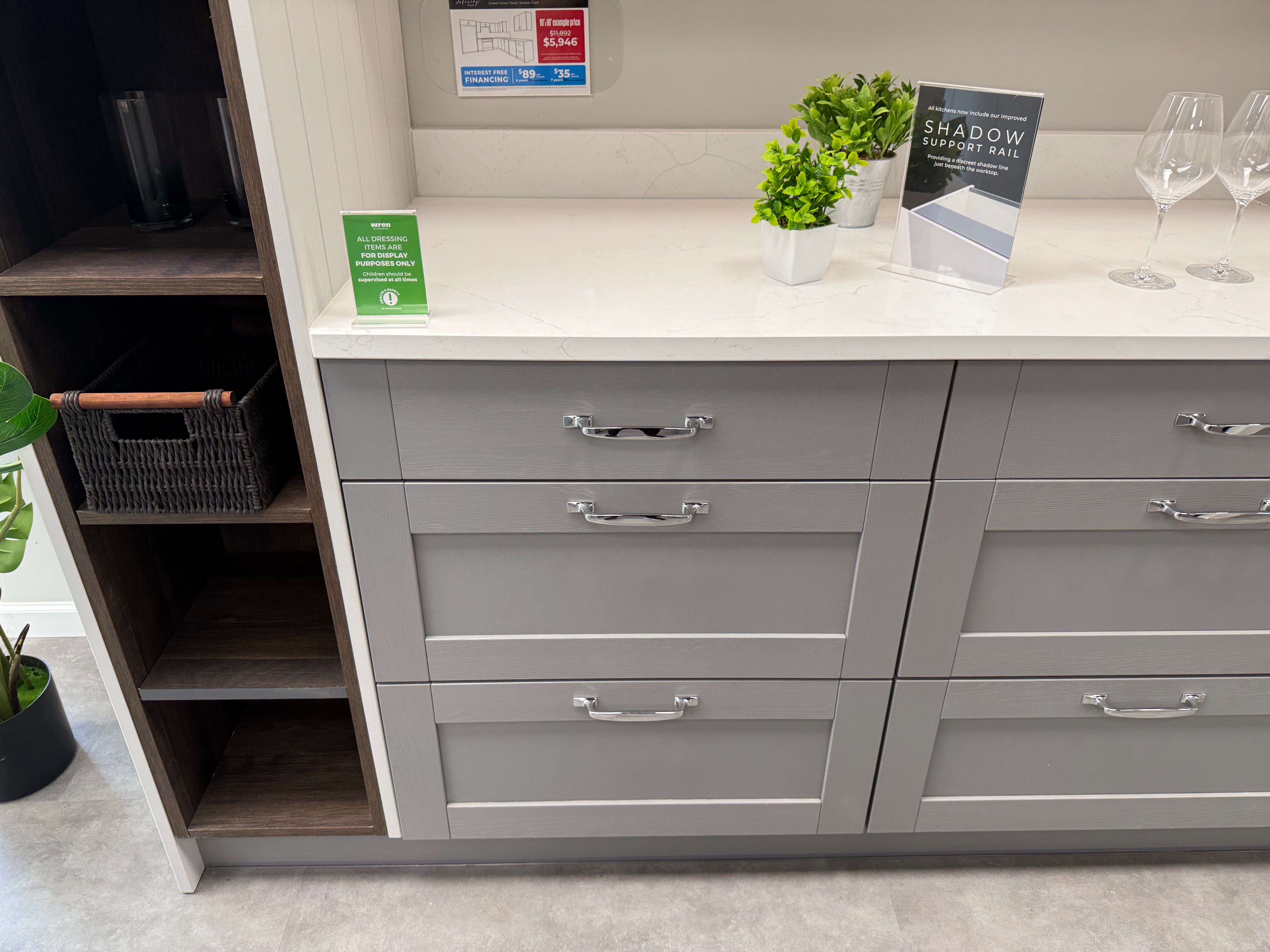 Wren Shaker Forest Classic Dust Gray & Shadow Grain Kitchen