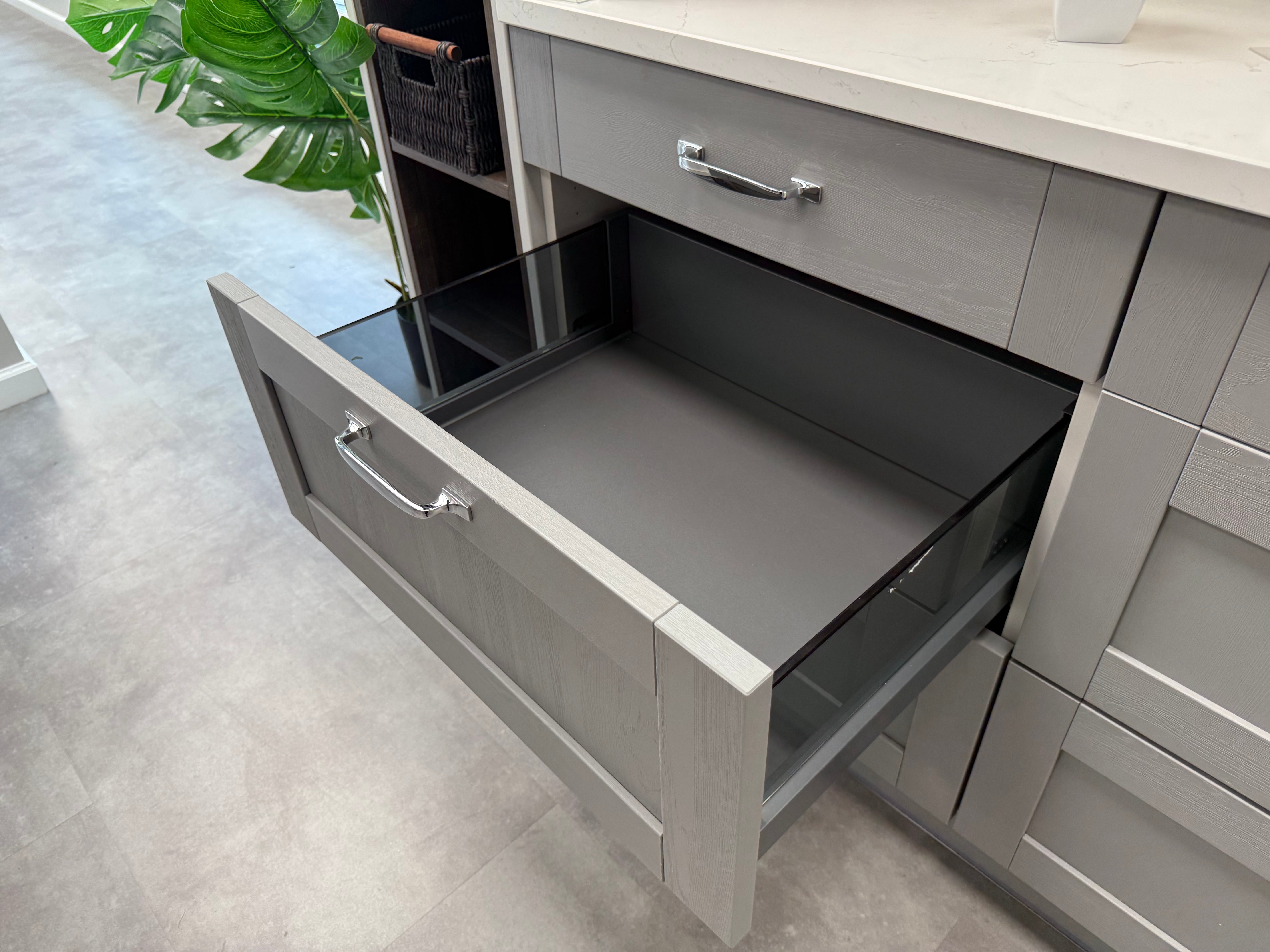 Wren Shaker Forest Classic Dust Gray & Shadow Grain Kitchen