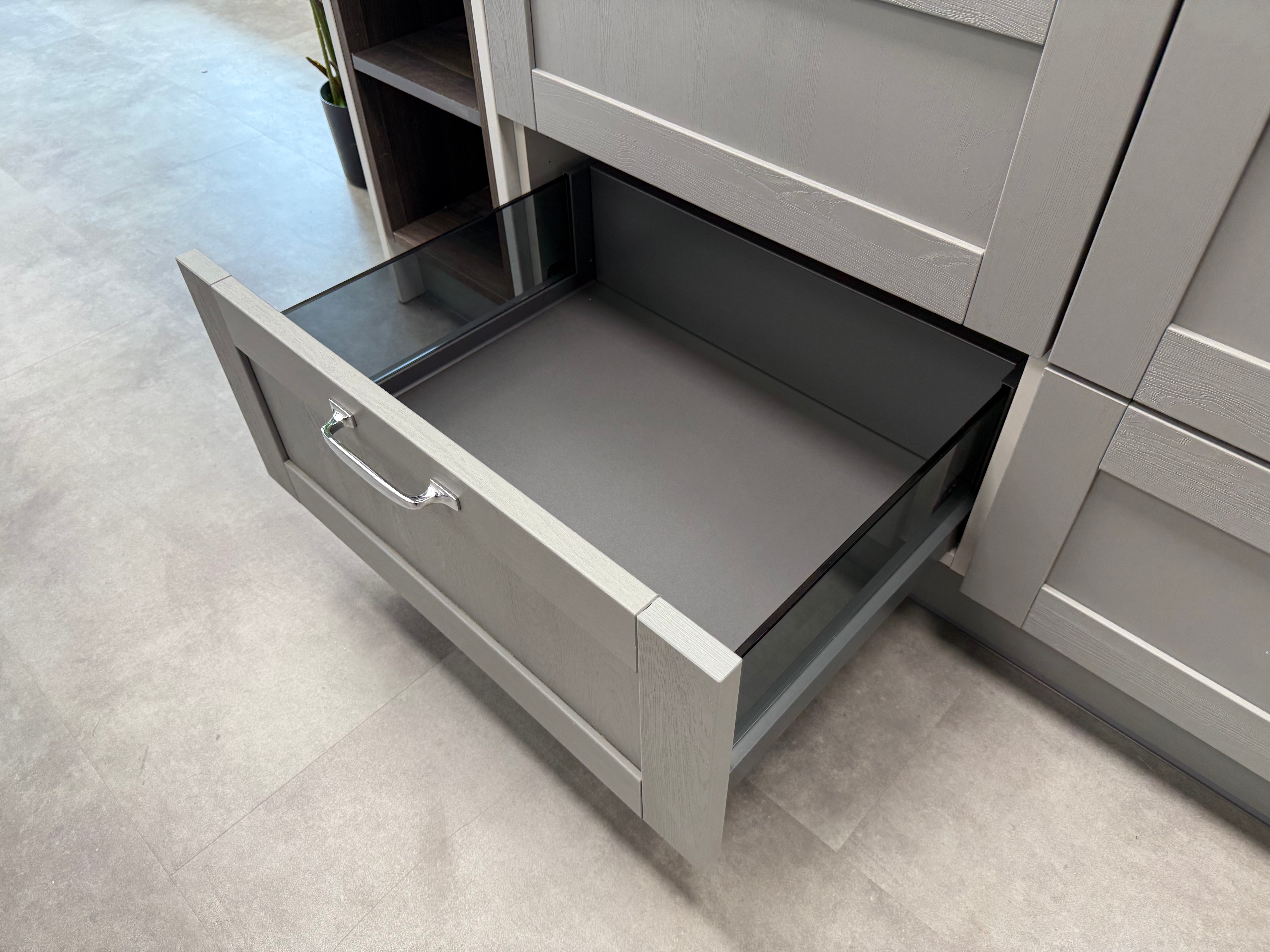 Wren Shaker Forest Classic Dust Gray & Shadow Grain Kitchen
