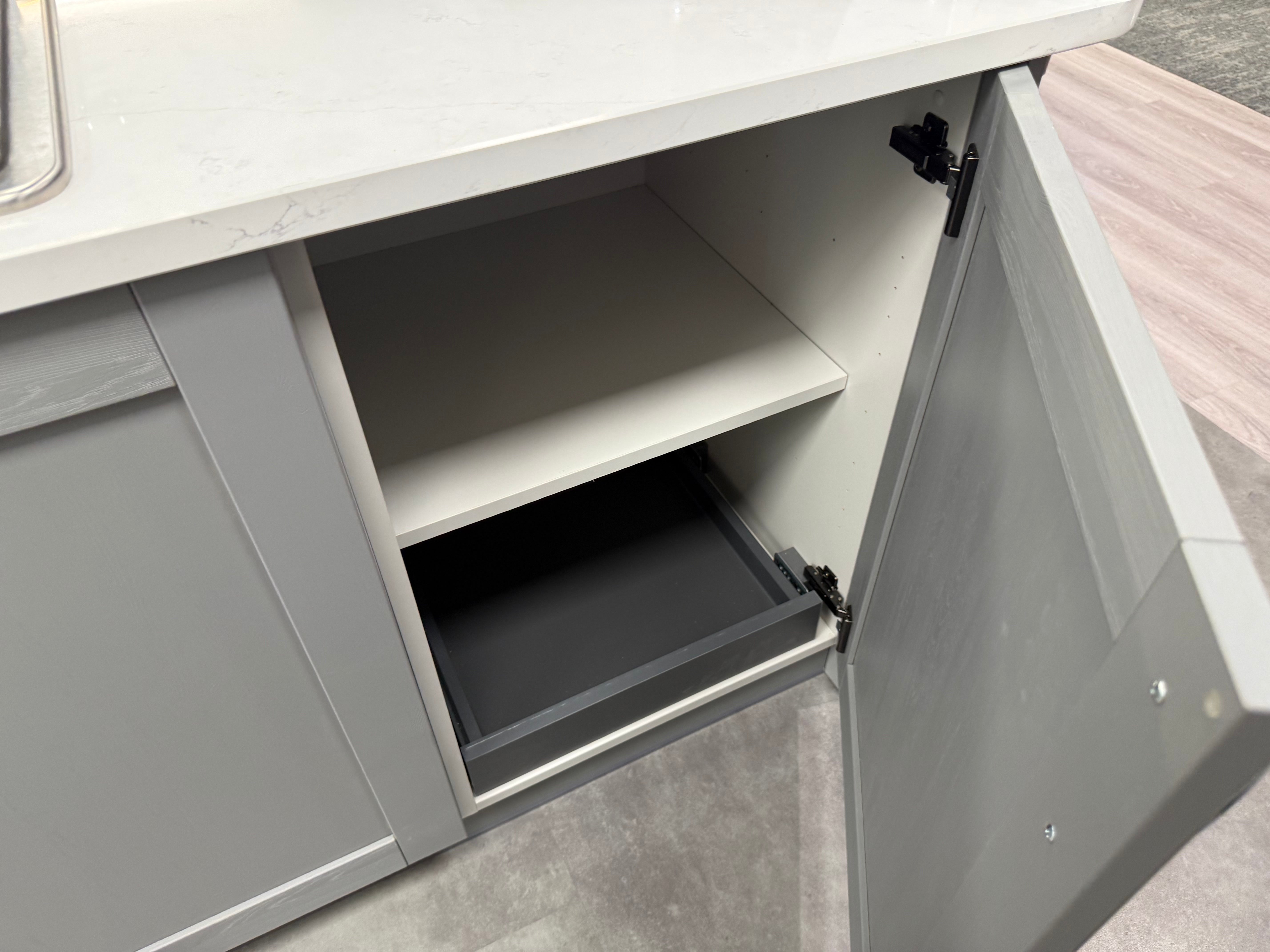 Wren Shaker Forest Classic Dust Gray & Shadow Grain Kitchen