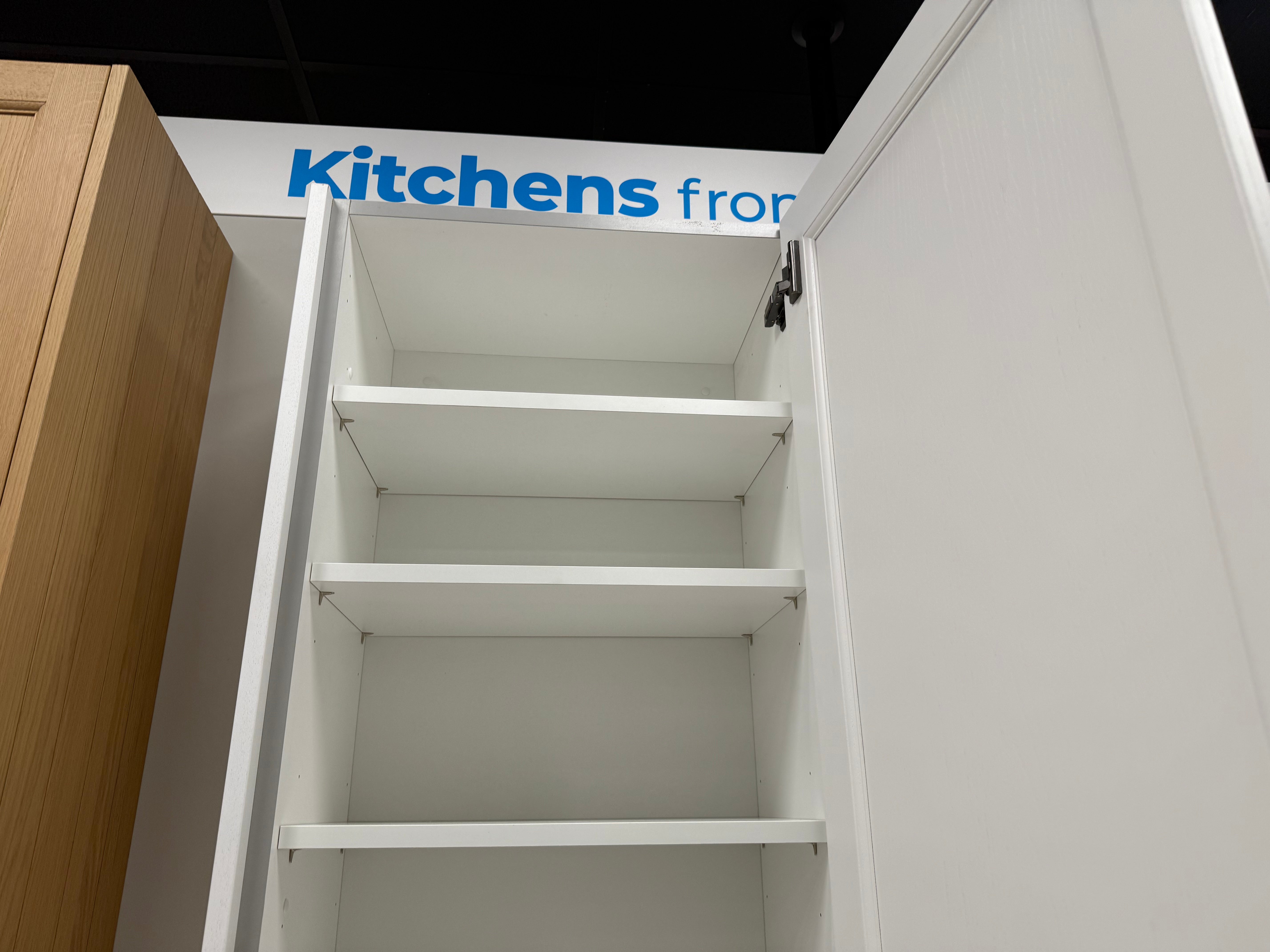 Shaker Timber White & Moss Green Base and Upper Cabinets