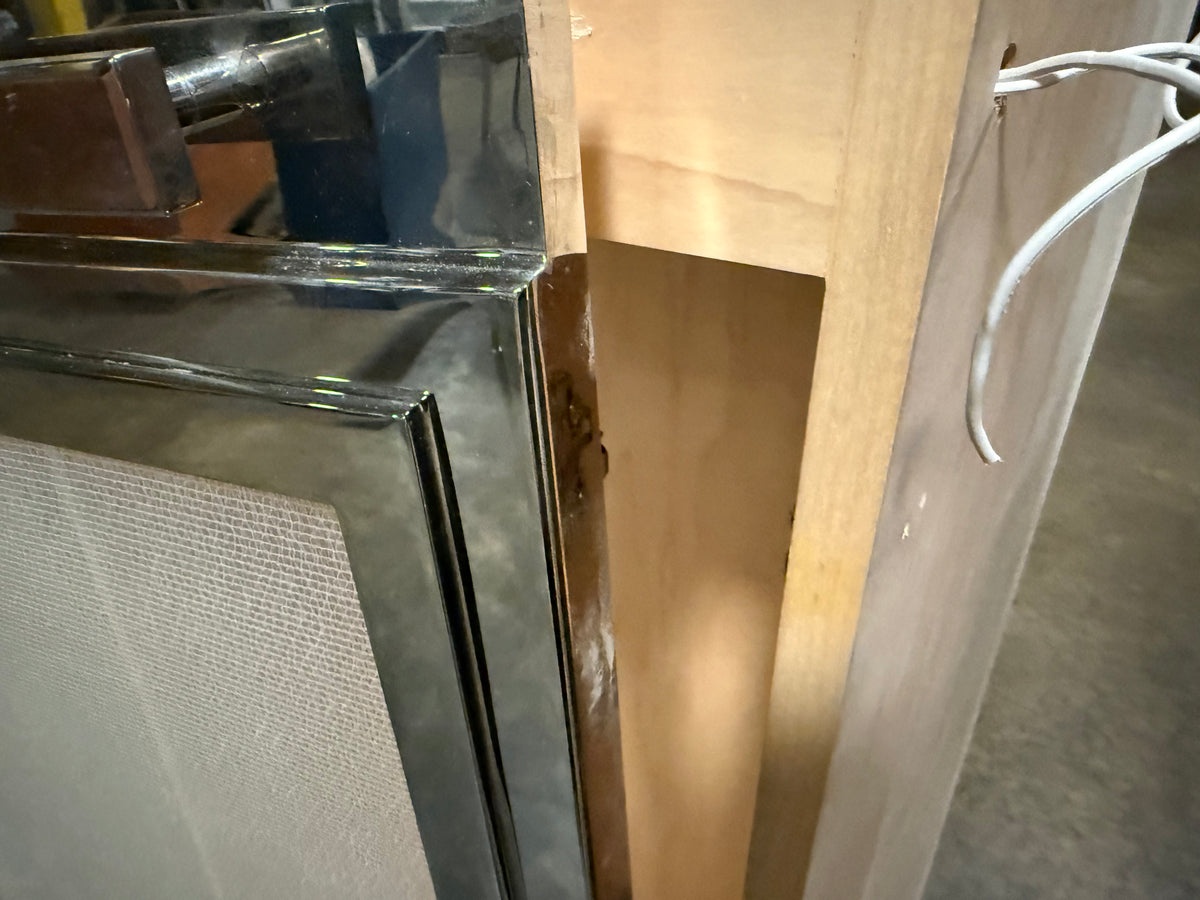 Metal Stainless and Frosted Glass Upper Cabinets