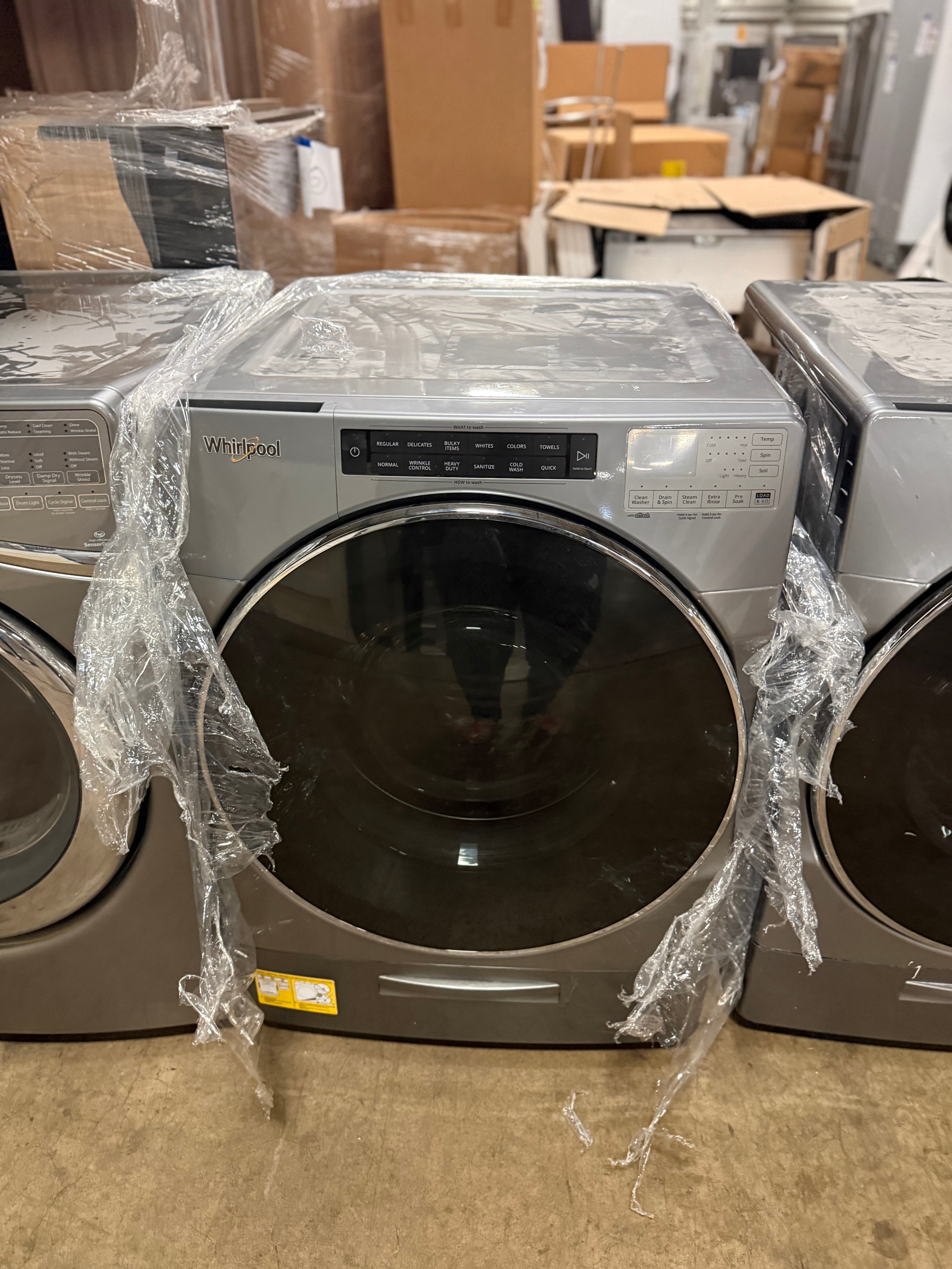 Whirlpool smart front load washer with Load and Go bulk detergent dispenser
