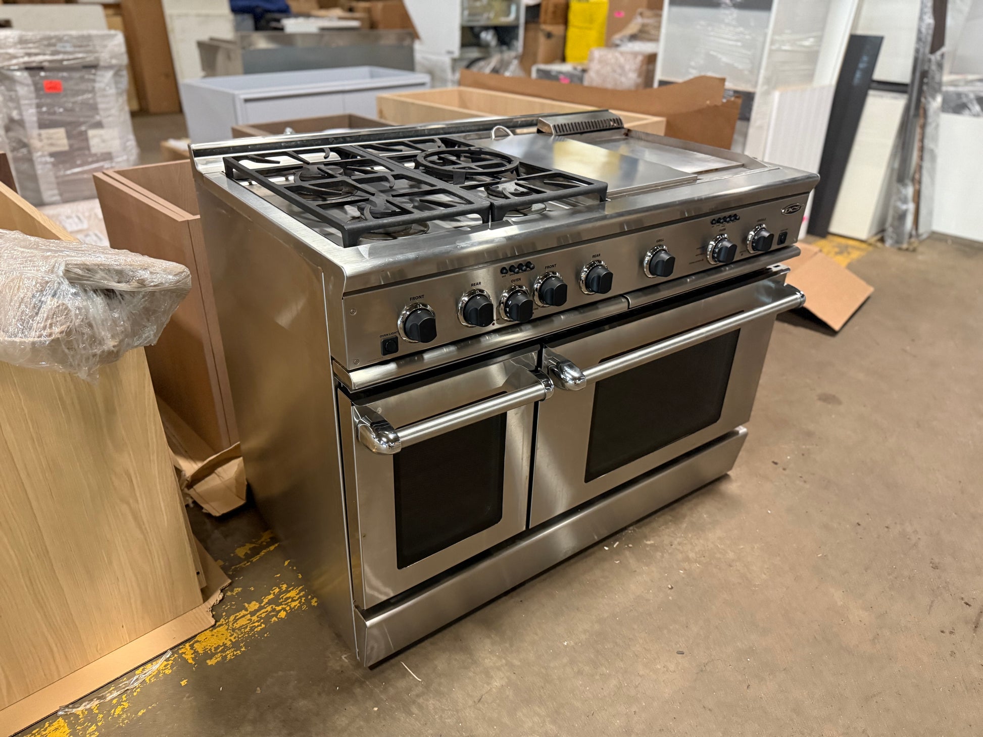 DCS 48 inch pro-style dual fuel range with griddle, grill, and dual ovens RDT484GGSS