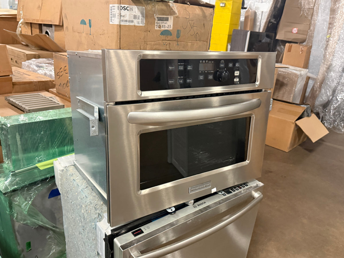 High-end stainless steel wall oven companion appliance with drop-down door