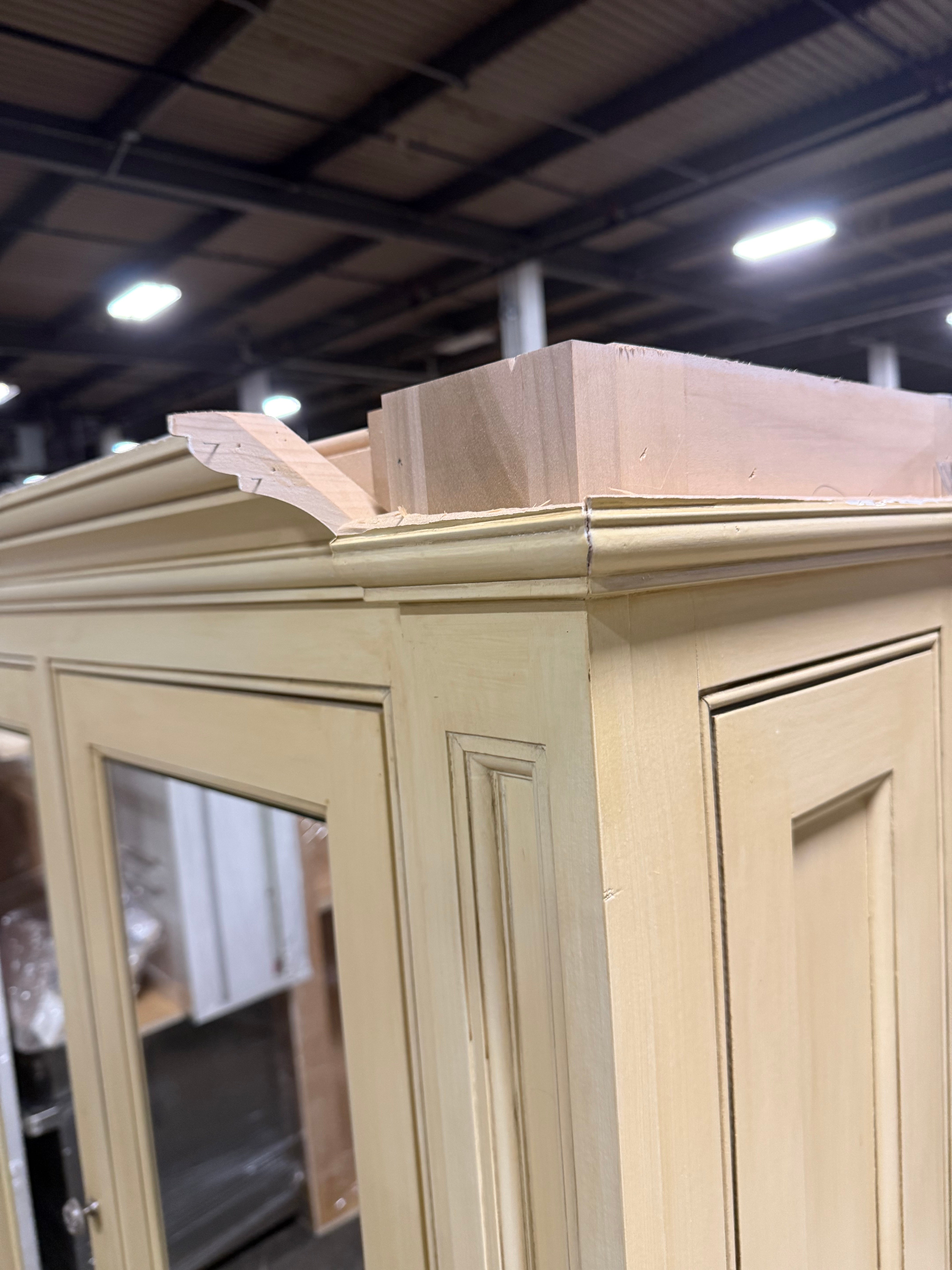 Christopher Peacock Light Yellow Traditional Single Bathroom Vanity Suite with Linen Armoire