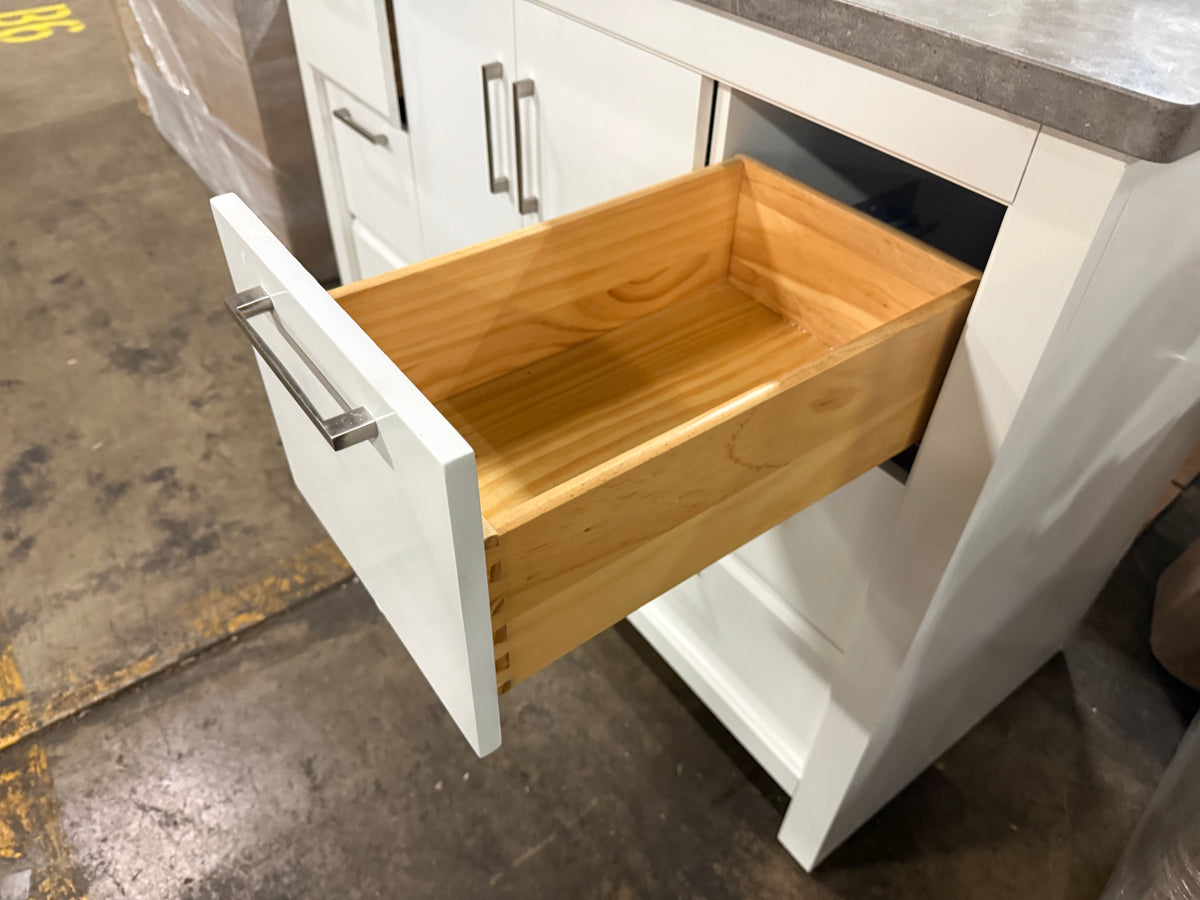 Custom 49.5" Transitional White Freestanding Single Vanity