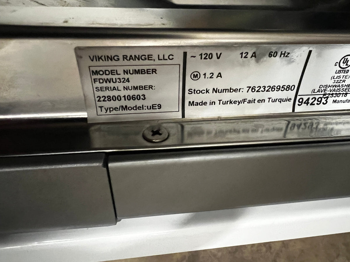 Viking FDWU324 24" White Paneled Dishwasher