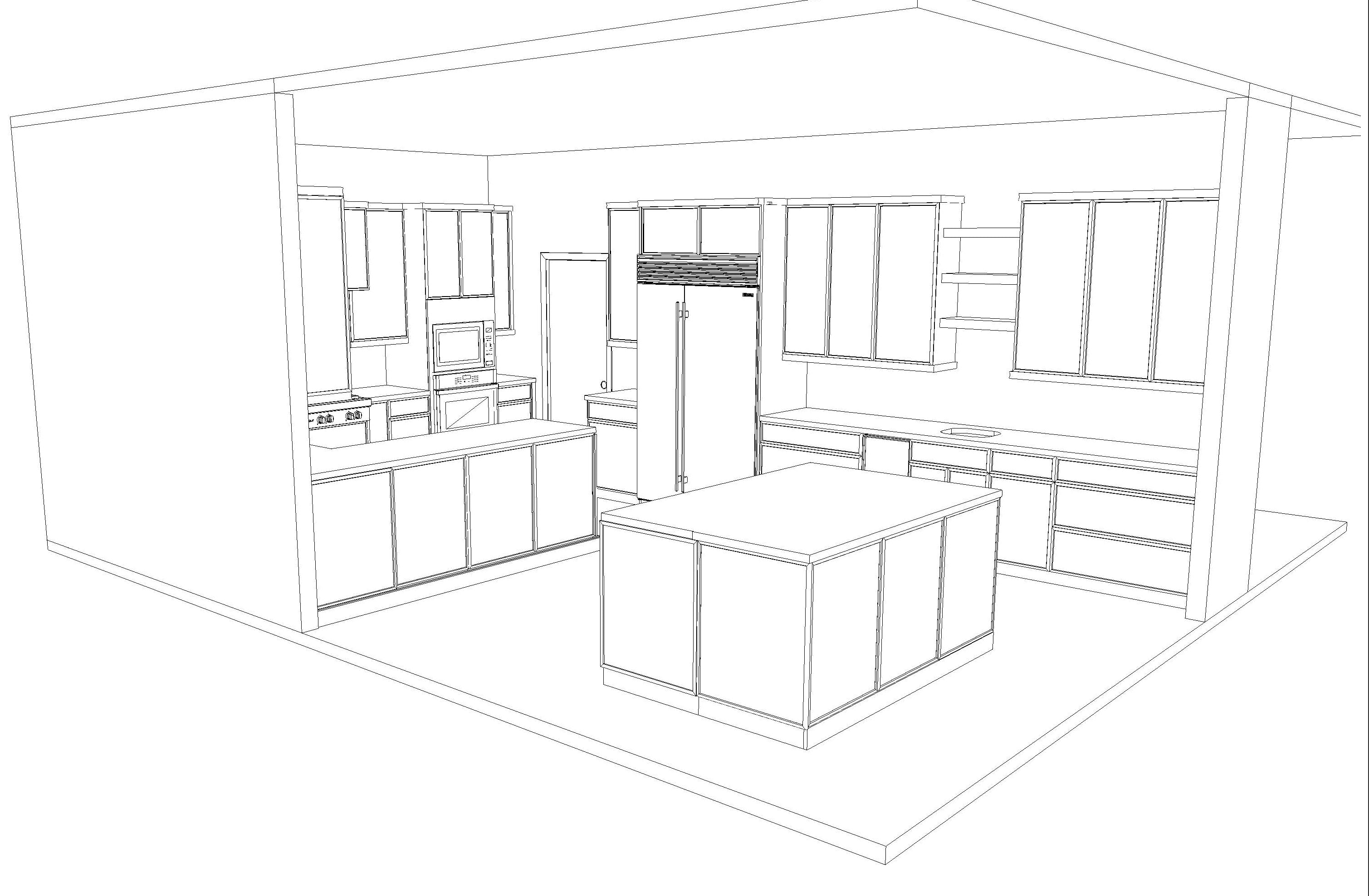 Omega Transitional Pumice Stained Maple Kitchen with Island and Butler's Pantry - Cabinetry Only