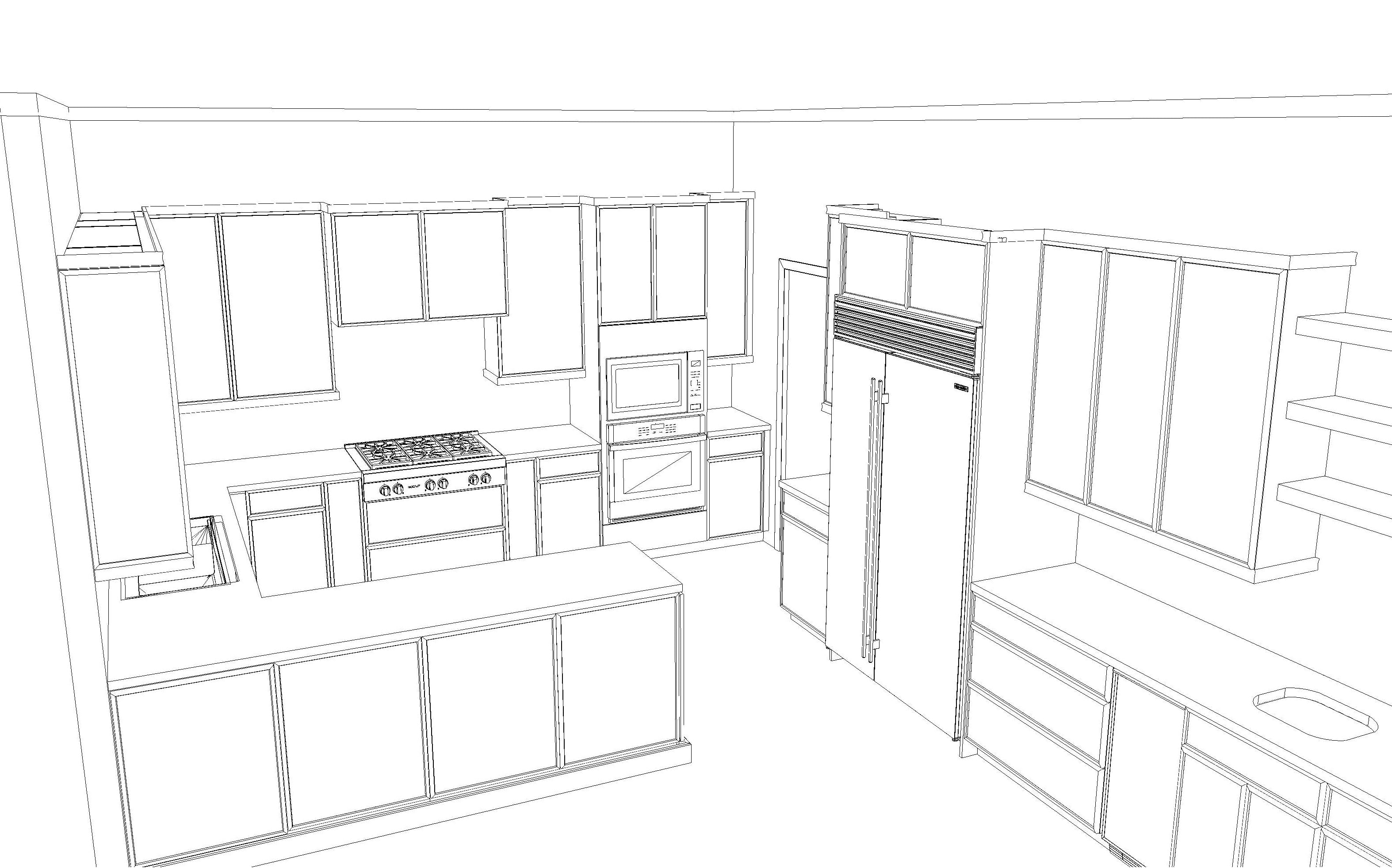 Omega Transitional Pumice Stained Maple Kitchen with Island and Butler's Pantry - Cabinetry Only