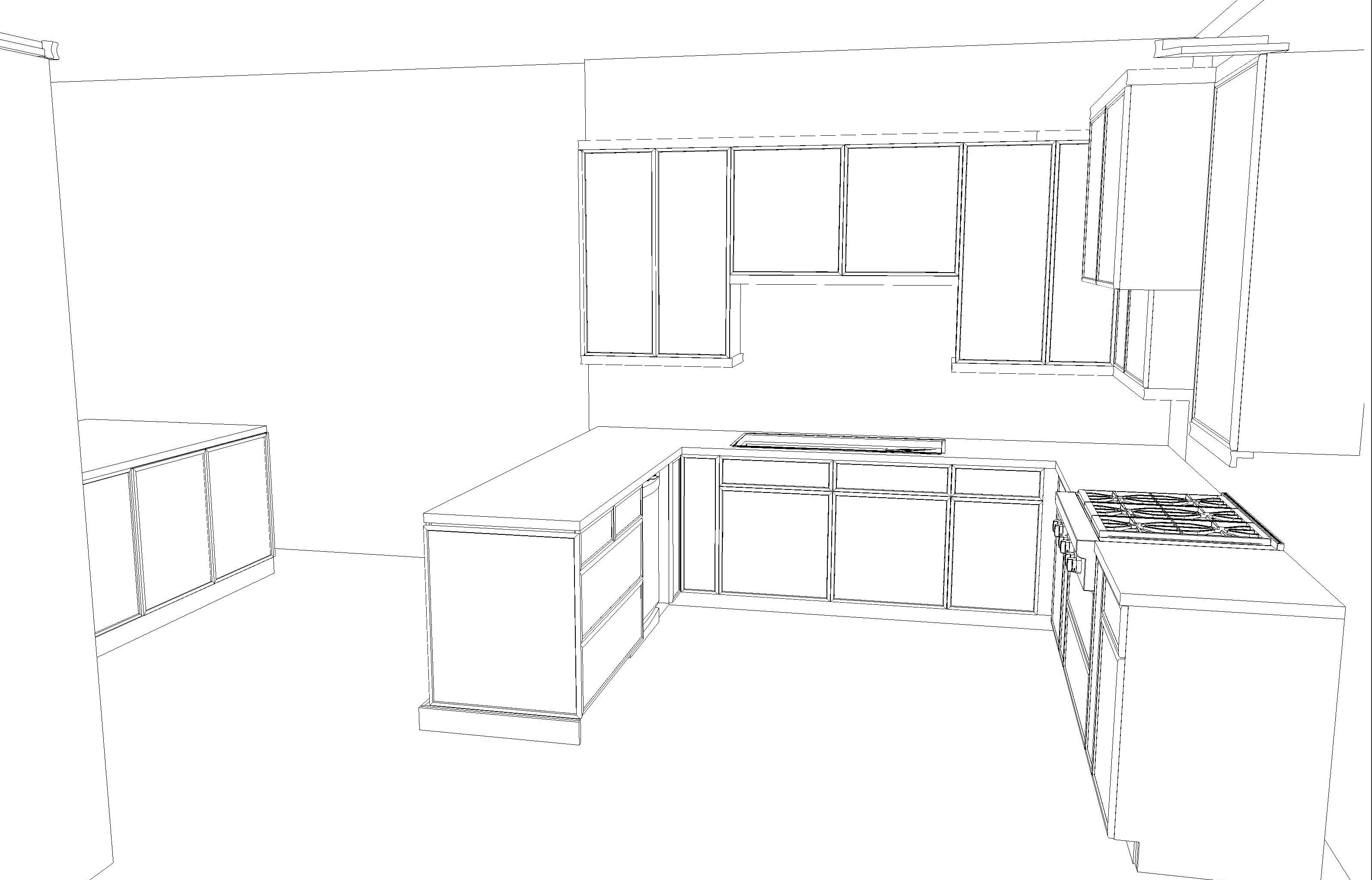 Omega Transitional Pumice Stained Maple Kitchen with Island and Butler's Pantry - Cabinetry Only