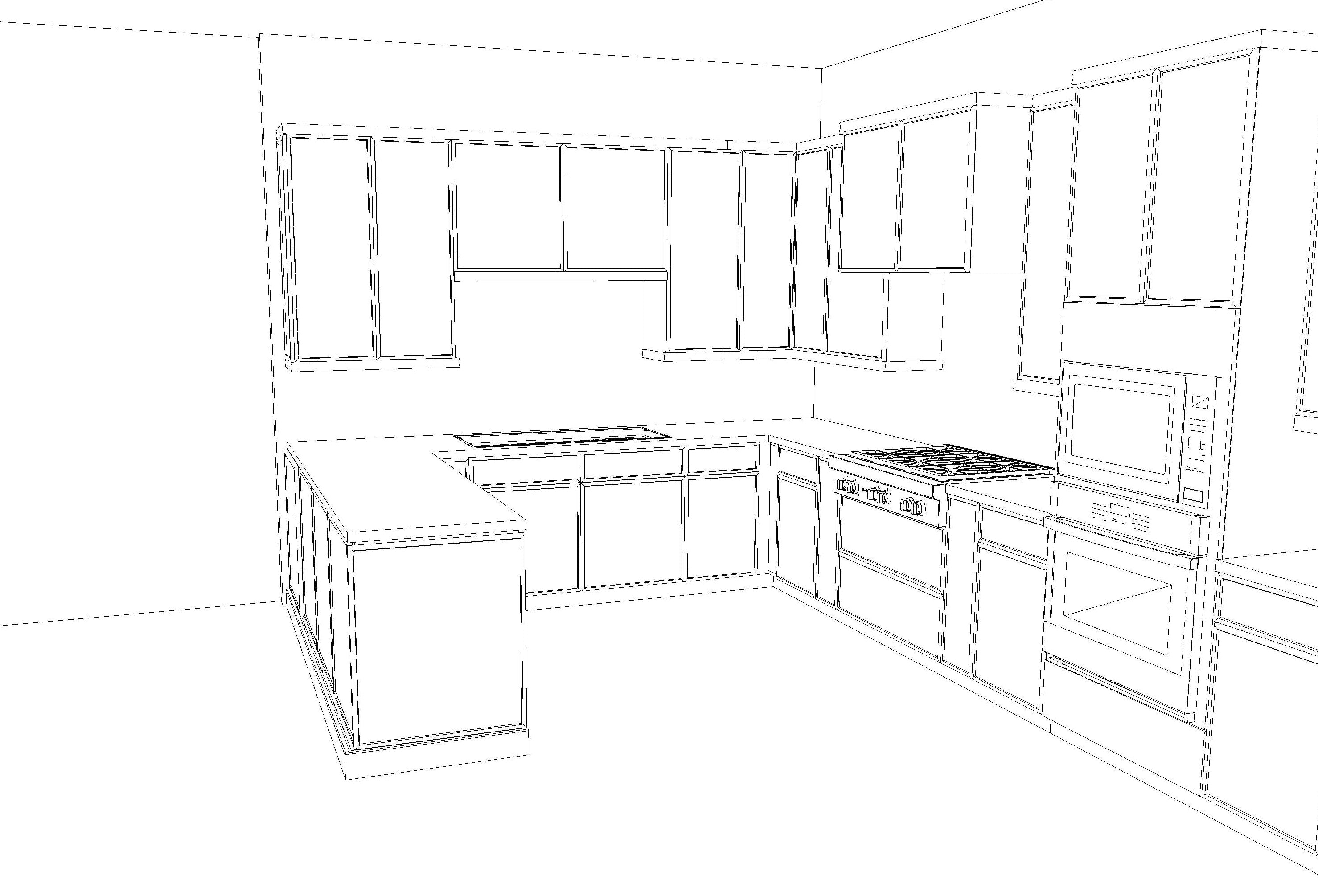 Omega Transitional Pumice Stained Maple Kitchen with Island and Butler's Pantry - Cabinetry Only