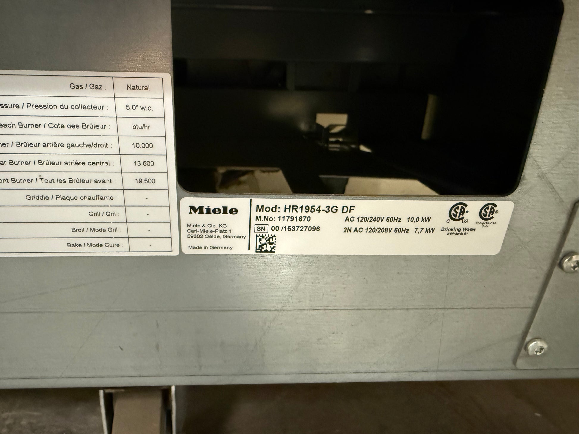 Miele Certified HR 1954-3G DF 48" Stainless Steel Dual Fuel Range