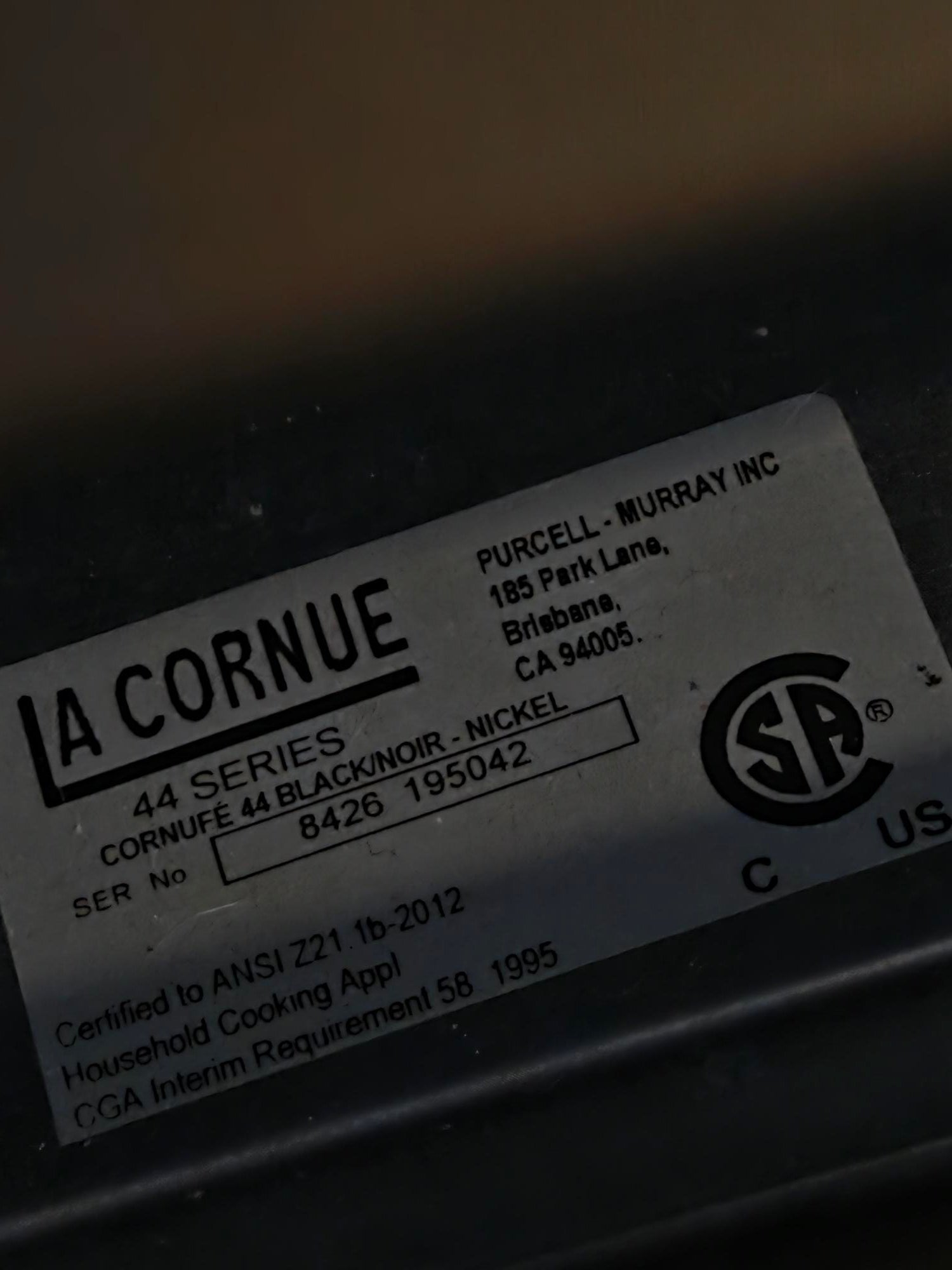 La Cornue CornuFé 44 Black & Nickel Dual Fuel Range with Matching Hood