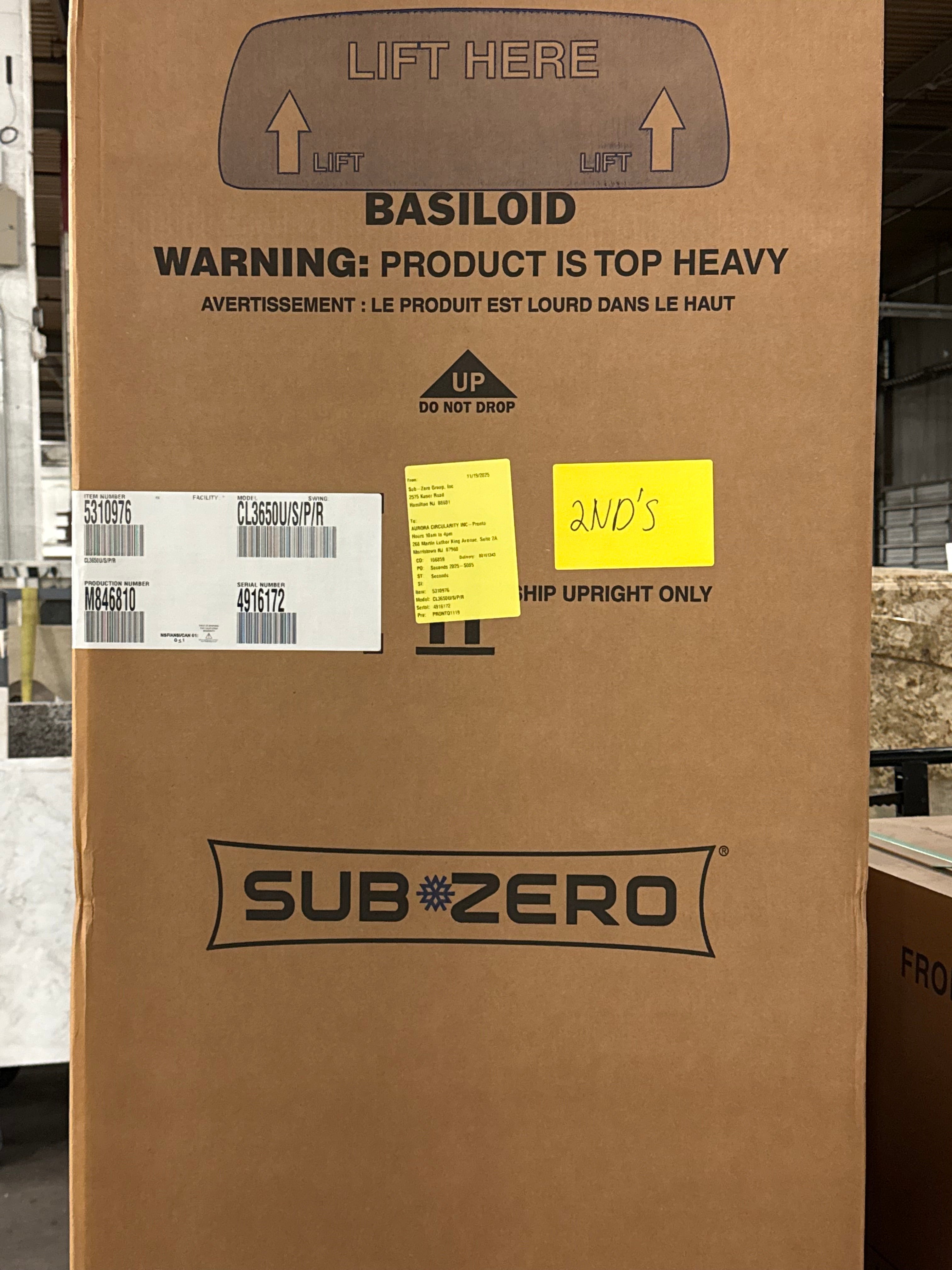 Sub-Zero Certified CL3650U/S/P/R 36" Stainless Steel Bottom Freezer Refrigerator