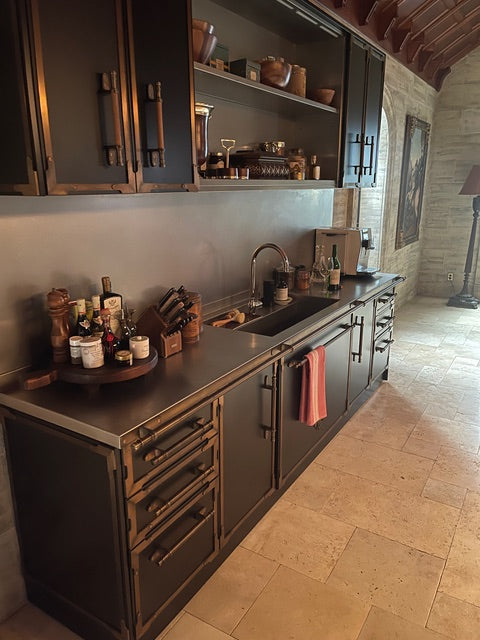 L'Atelier Paris Haute Design Le Classique Noir Matte Kitchen Cabinets with Cook Island