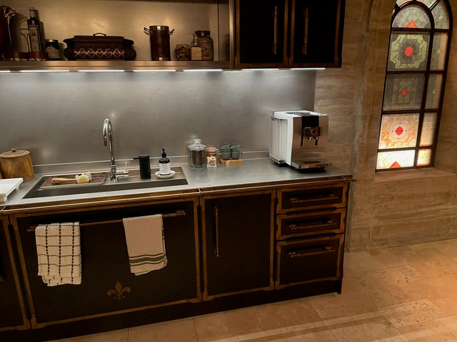 L'Atelier Paris Haute Design Le Classique Noir Matte Kitchen Cabinets with Cook Island
