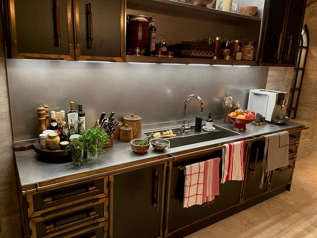 L'Atelier Paris Haute Design Le Classique Noir Matte Kitchen Cabinets with Cook Island