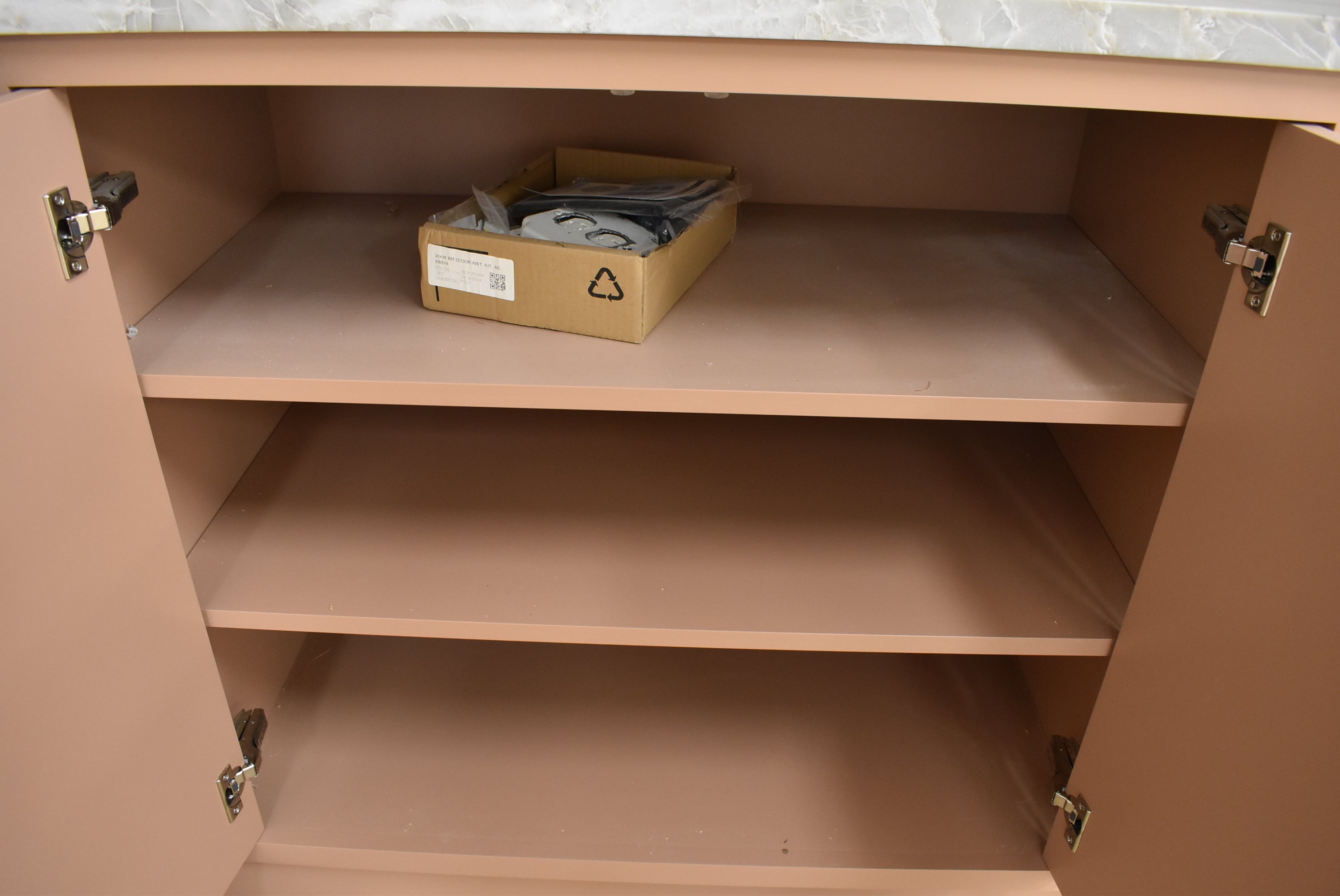 Plato Designer Custom Painted Pantry with Sensa Vancouver Quartzite