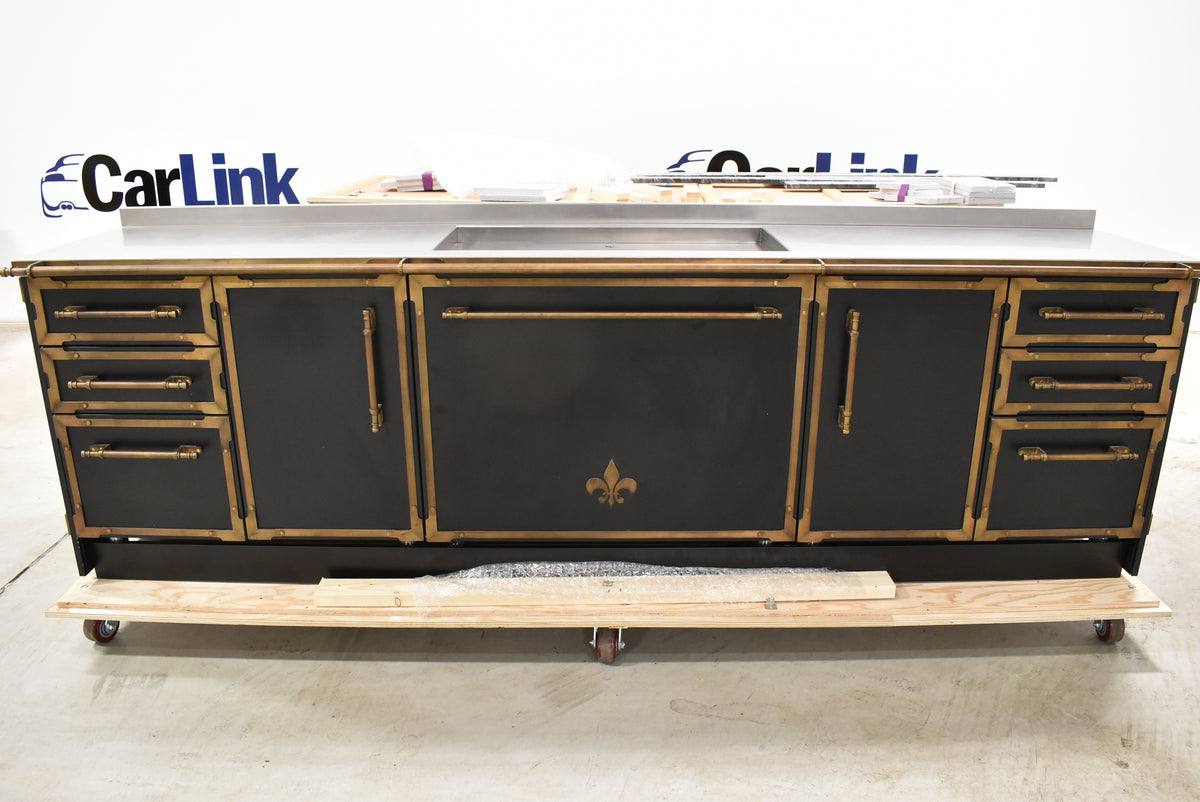 L'Atelier Paris Haute Design Le Classique Noir Matte Kitchen Cabinets with Cook Island