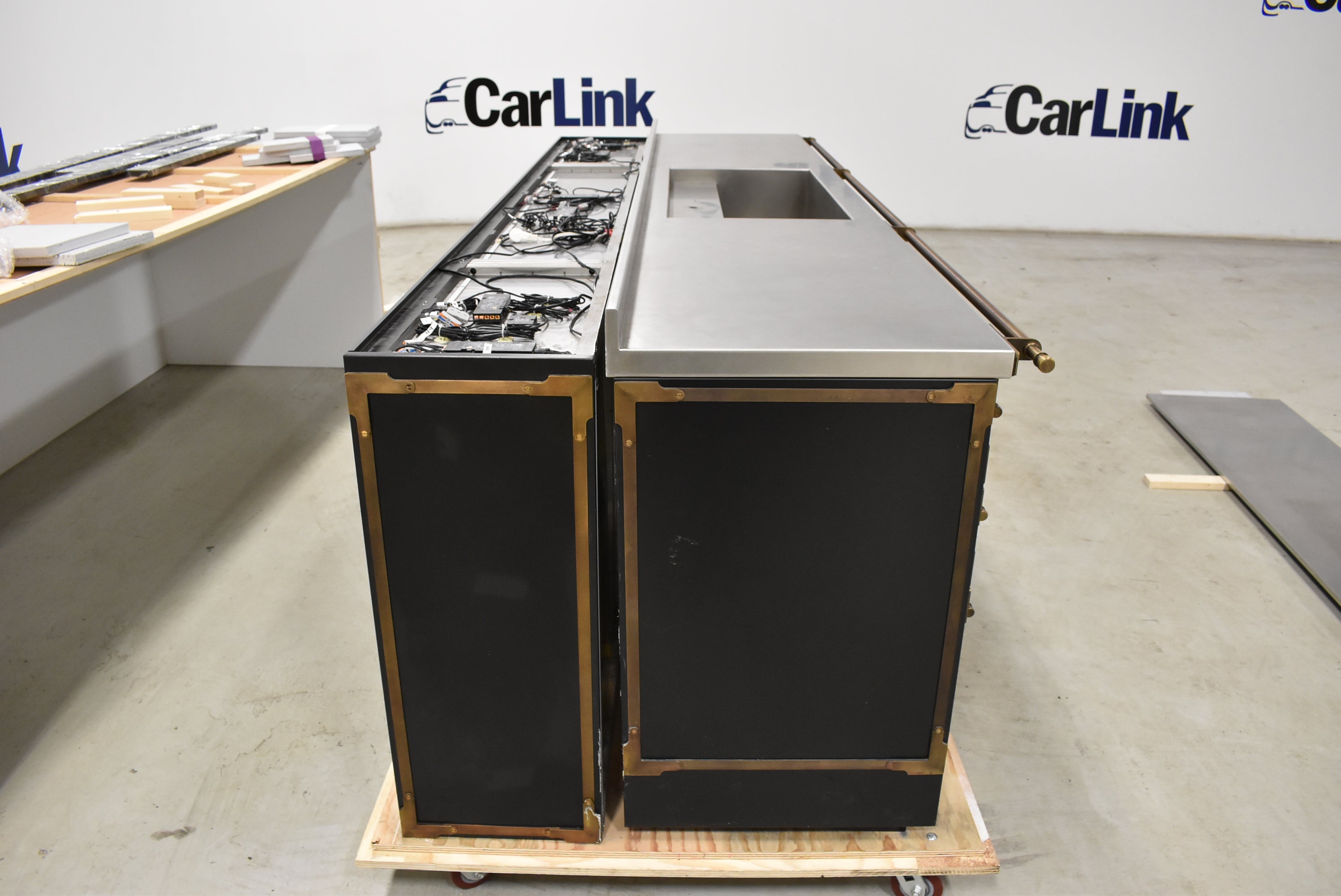 L'Atelier Paris Haute Design Le Classique Noir Matte Kitchen Cabinets with Cook Island