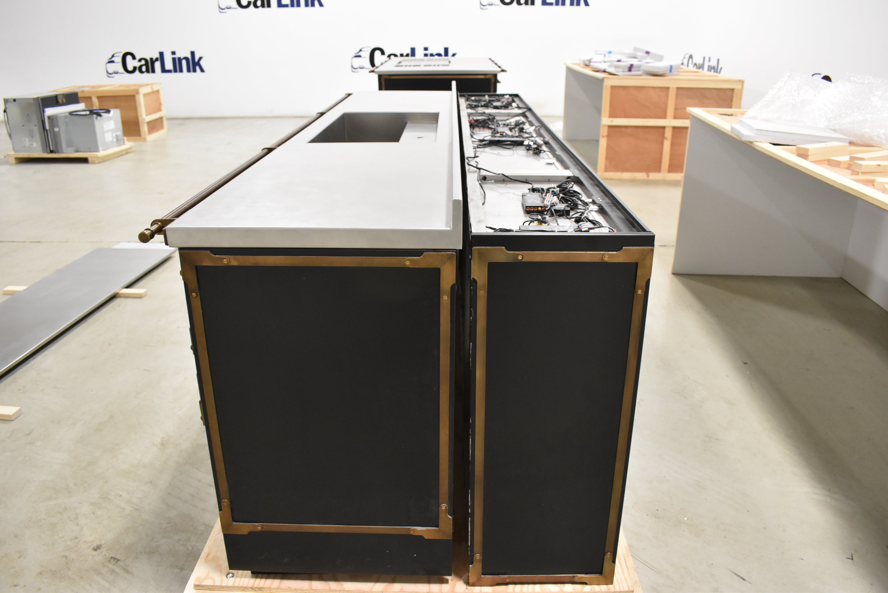 L'Atelier Paris Haute Design Le Classique Noir Matte Kitchen Cabinets with Cook Island