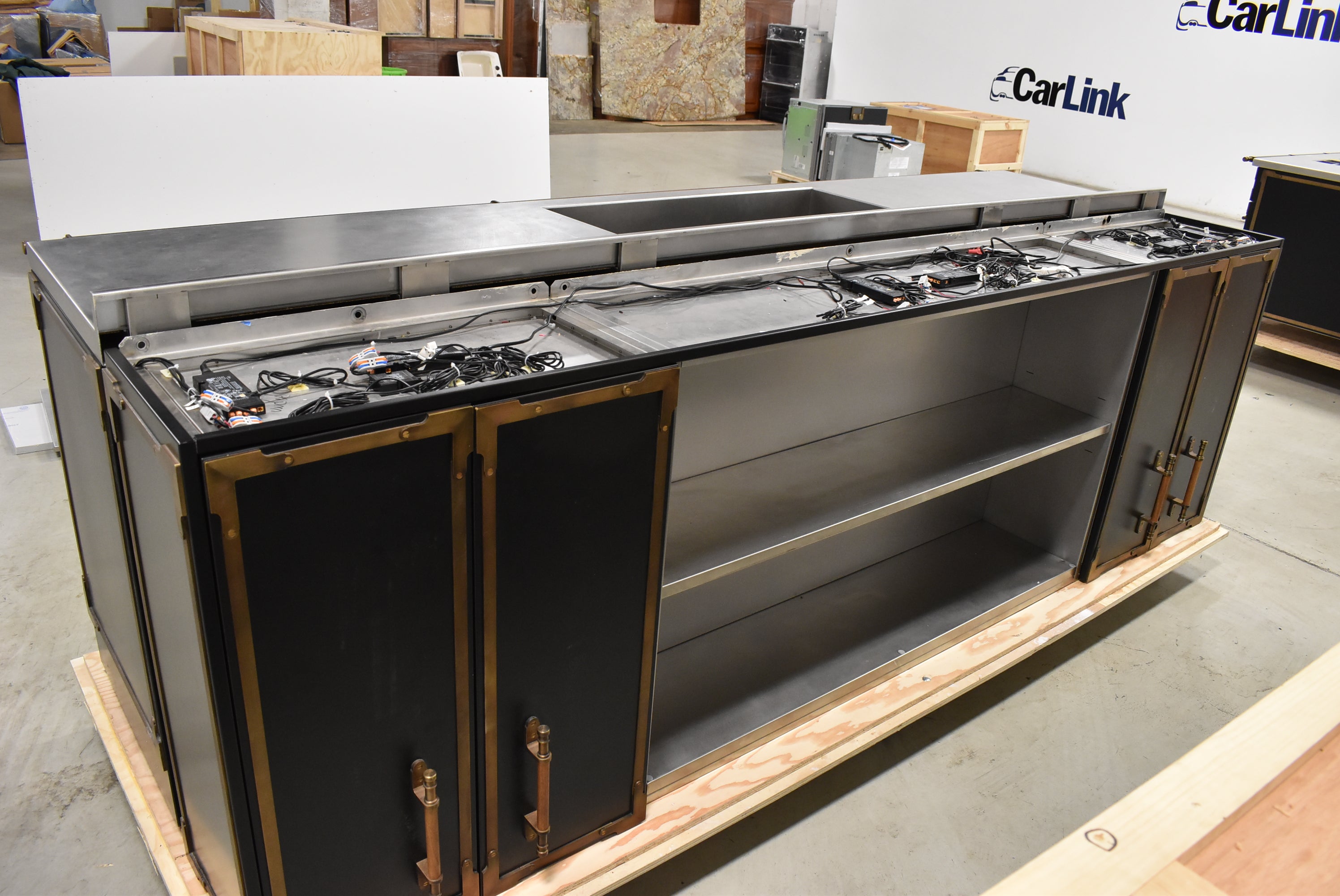 L'Atelier Paris Haute Design Le Classique Noir Matte Kitchen Cabinets with Cook Island